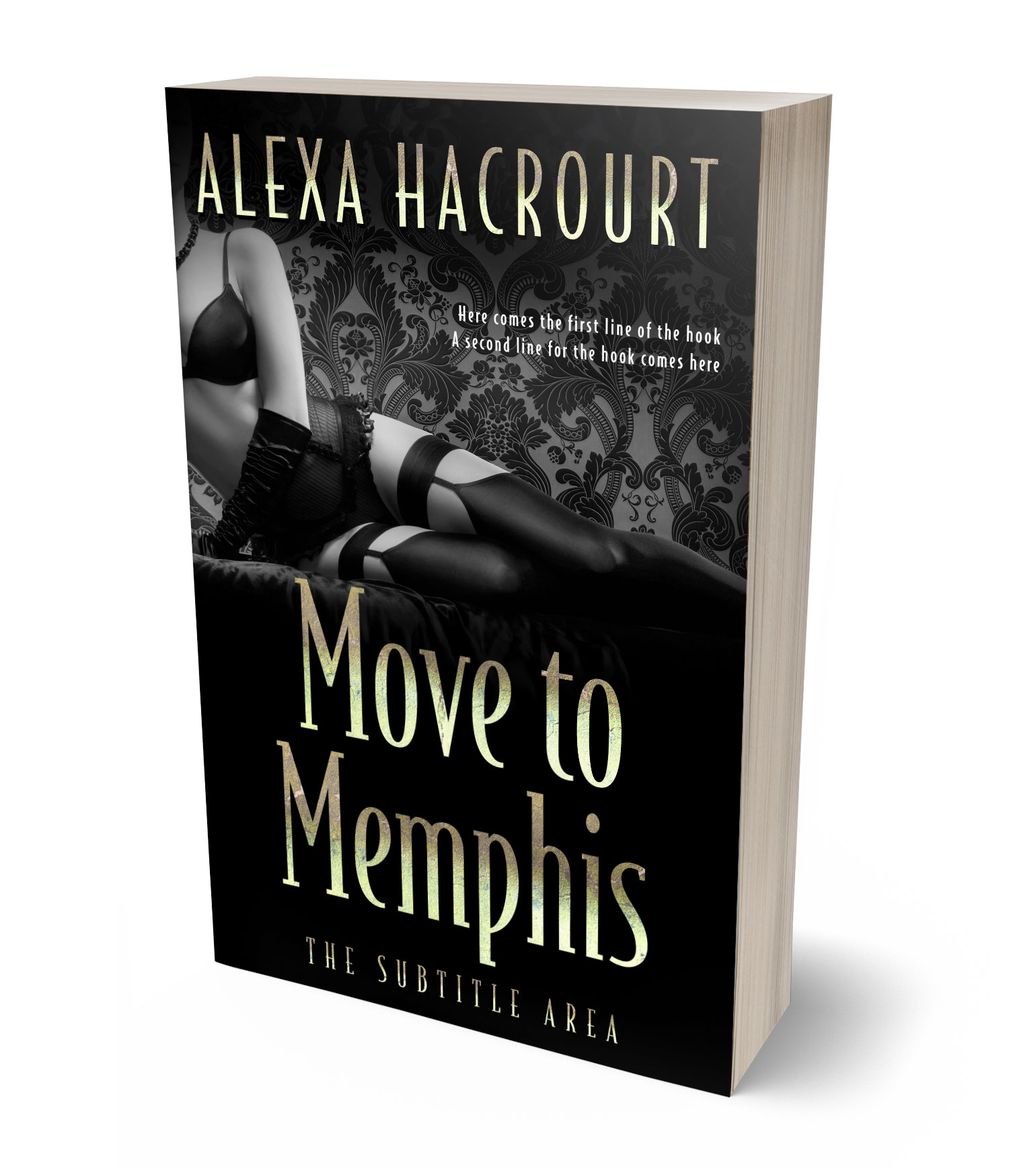 3D view of Premade Erotica Book Cover - Bison Hide