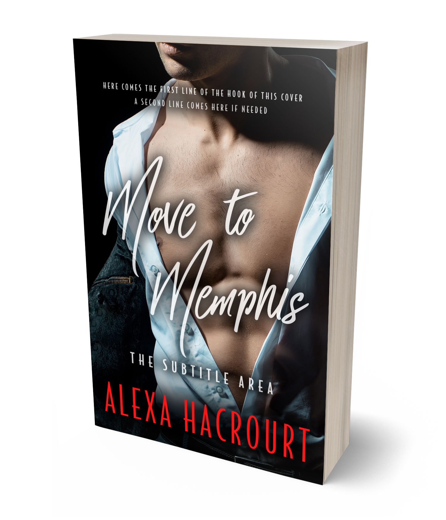 3D view of Premade Erotica Book Cover - Clam Shell