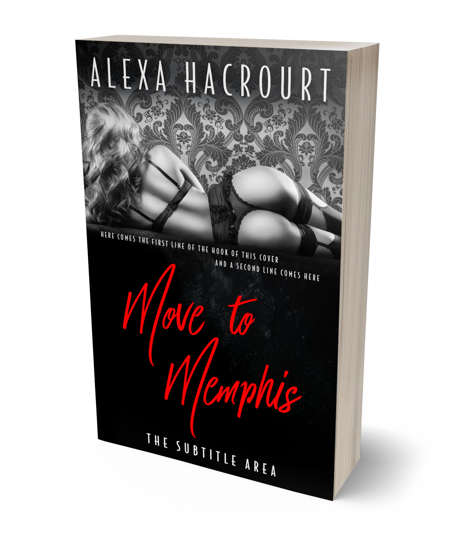 3D view of Premade Erotica Book Cover - Oriental Pink