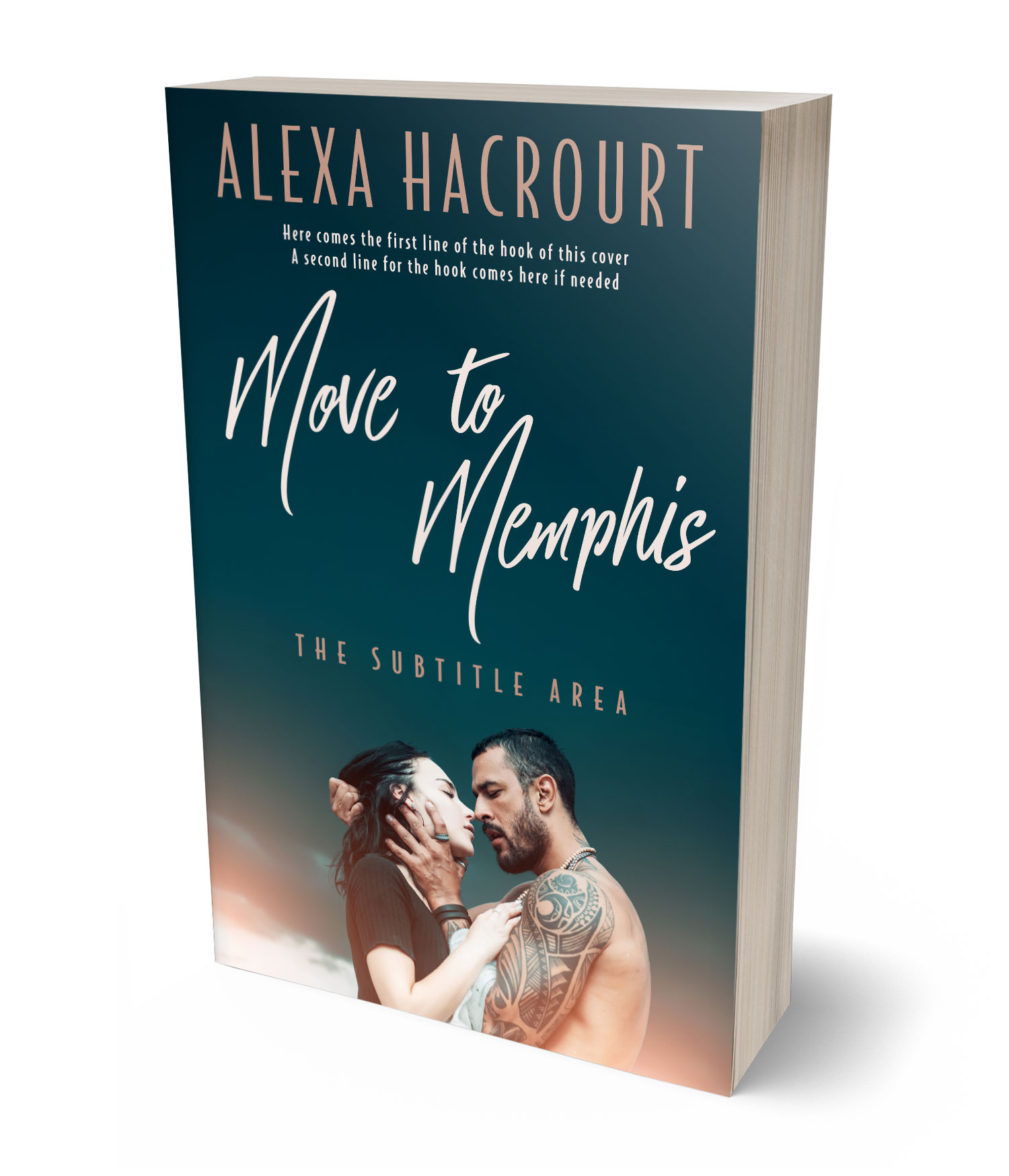 3D view of Premade Romance Book Cover - Clam Shell