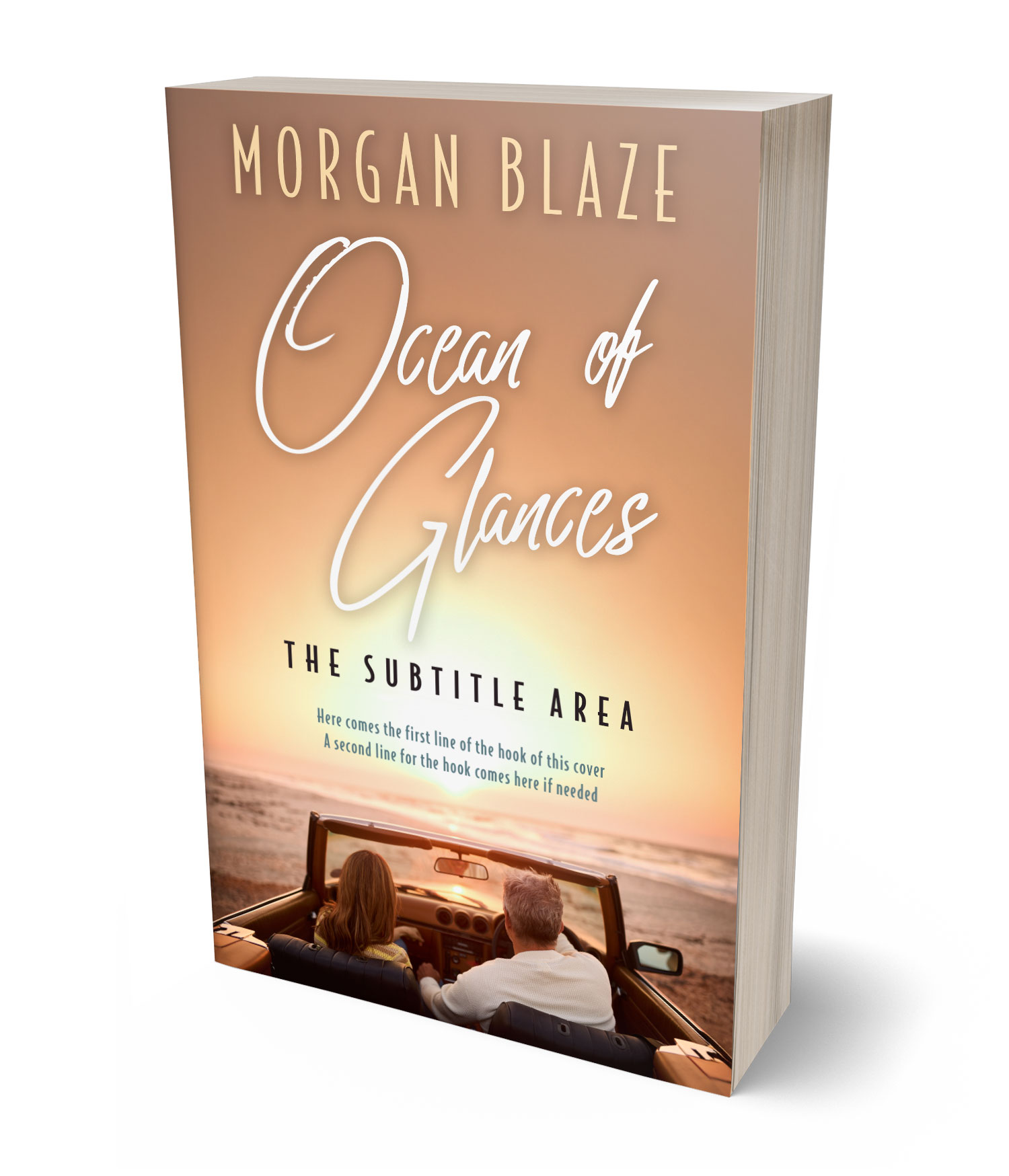 3D view of Premade Romance Book Cover - Whiskey