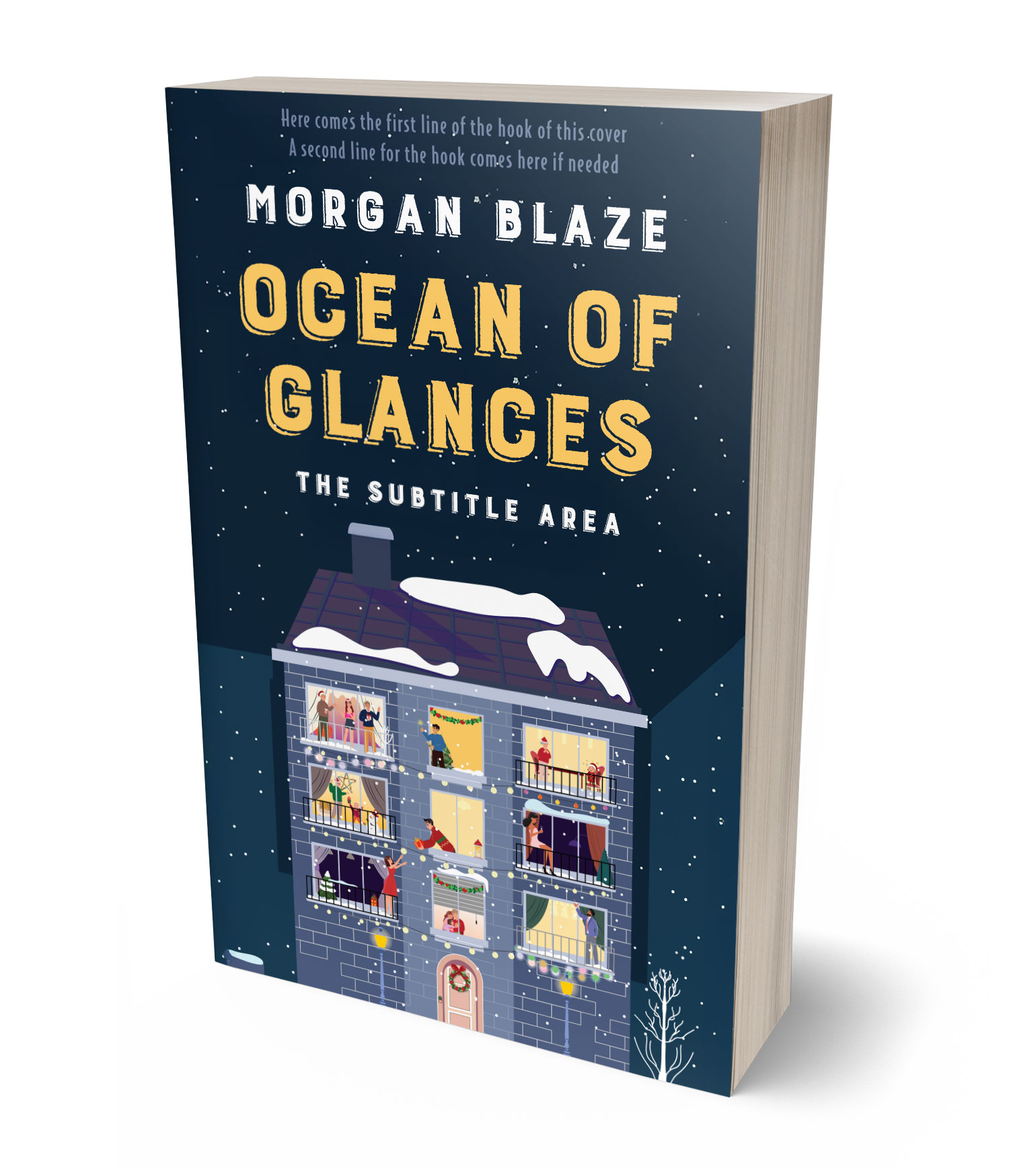 3D view of Premade Romance Book Cover - Big Stone