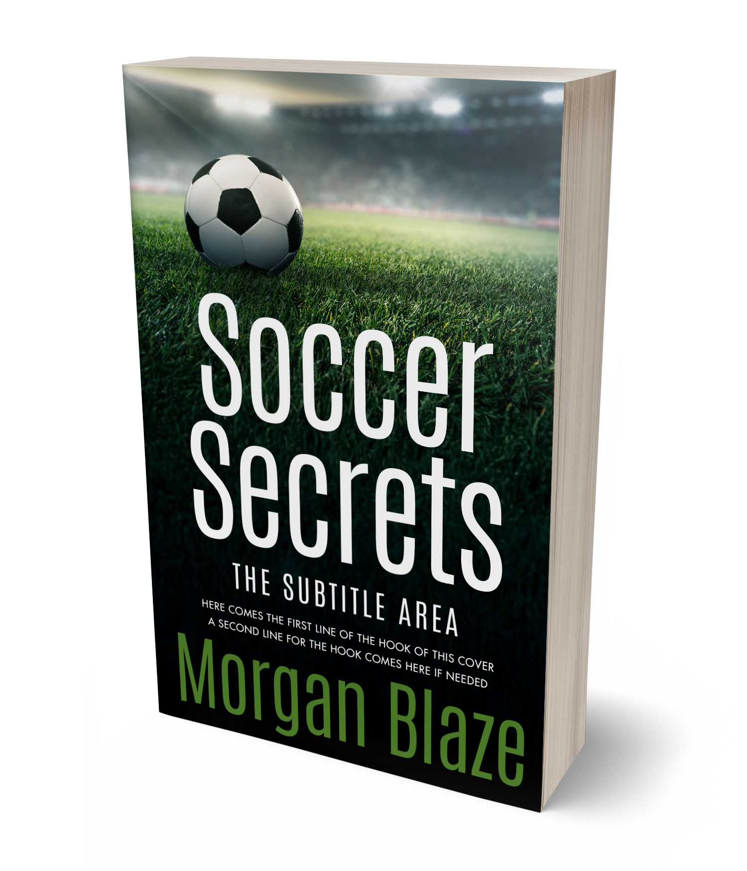 3D view of Premade Sports & Fitness Book Cover - Celeste