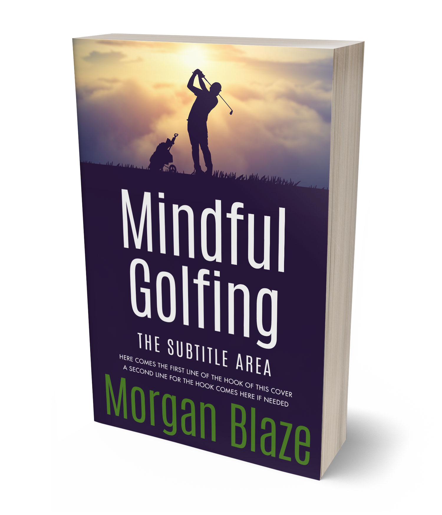 3D view of Premade Sports & Fitness Book Cover - Sapling