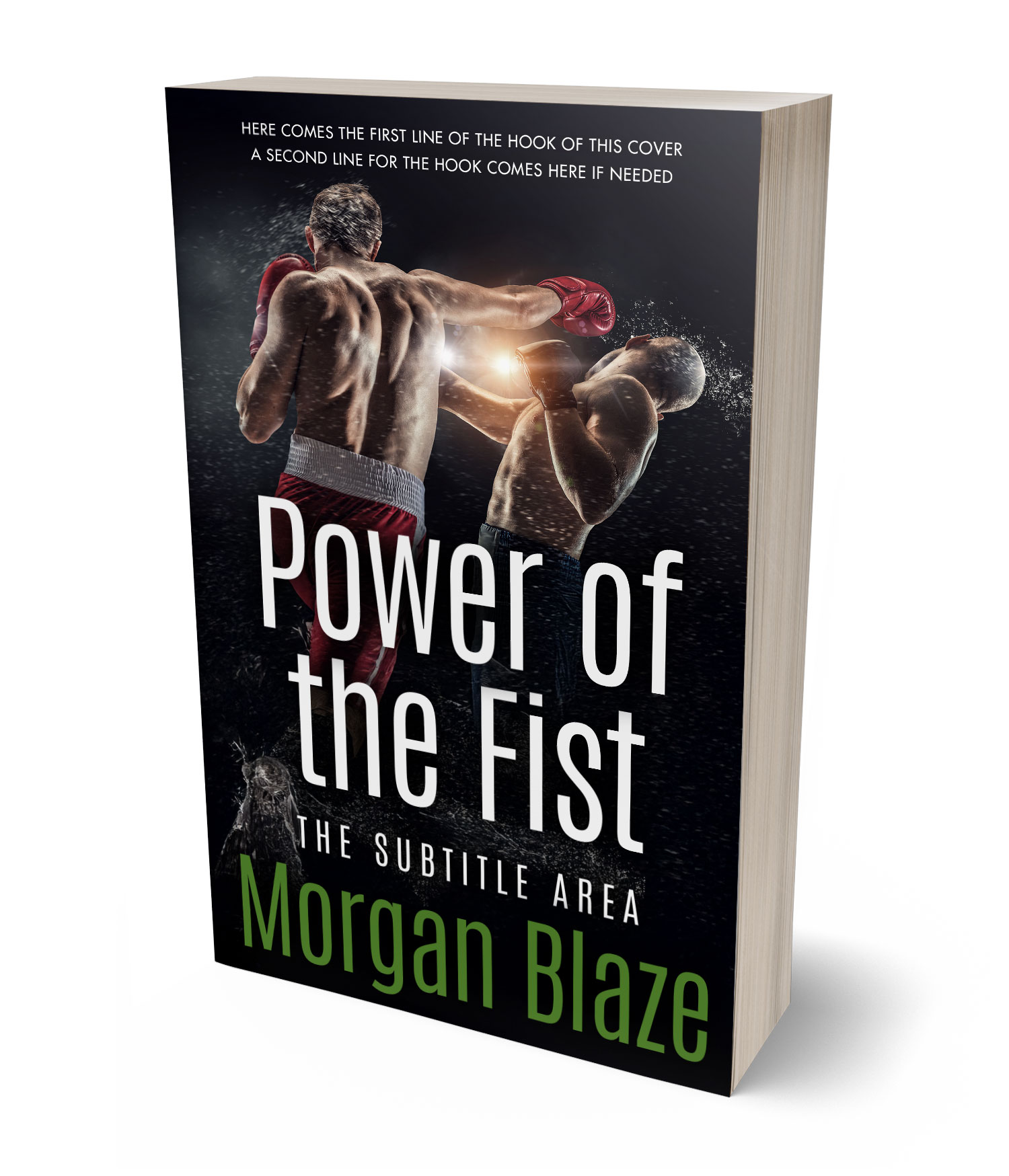 3D view of Premade Sports & Fitness Book Cover - Swirl