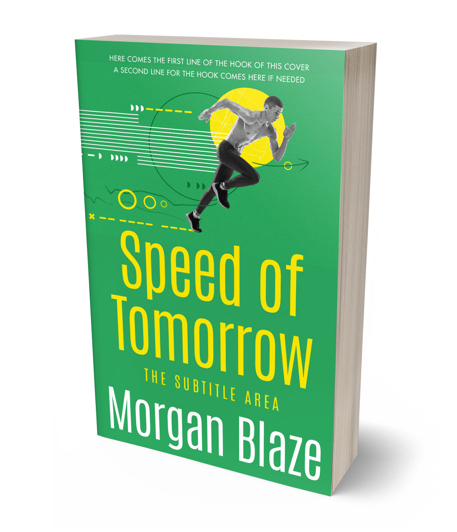 3D view of Premade Sports & Fitness Book Cover - Eucalyptus