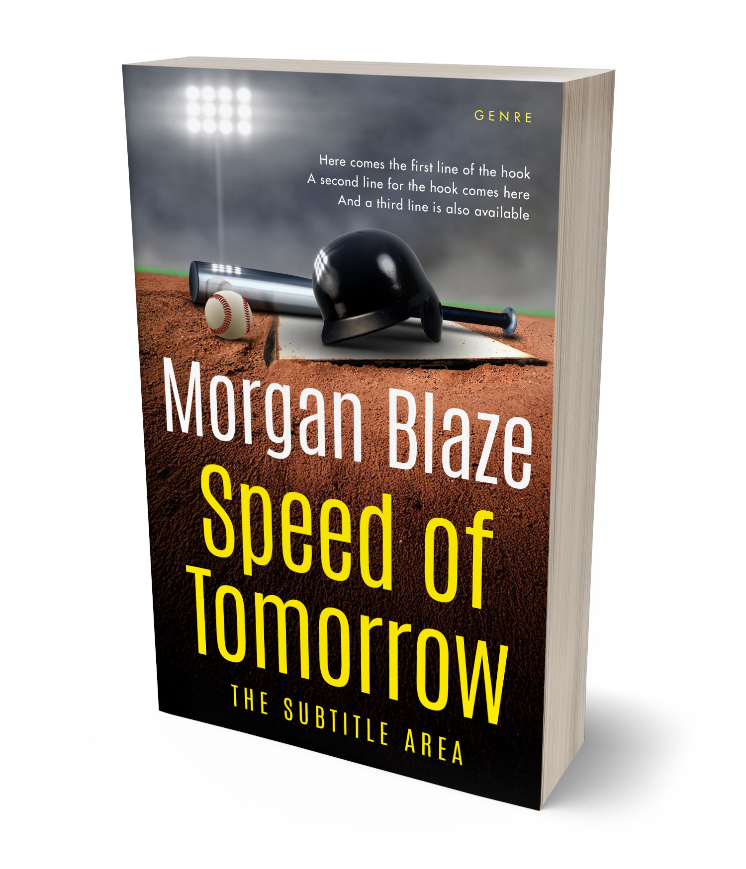 3D view of Premade Sports & Fitness Book Cover - Thunder