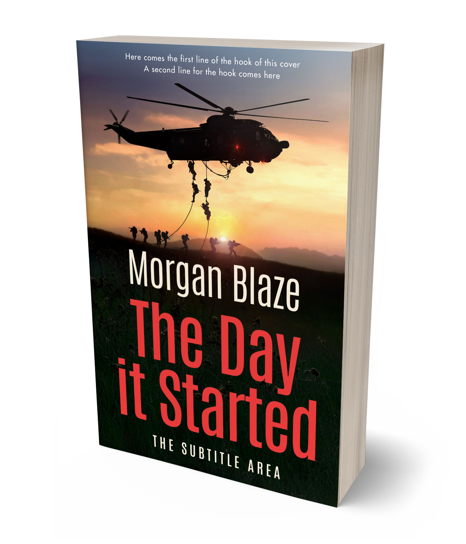 3D view of Premade Action & Adventure Book Cover - Log Cabin