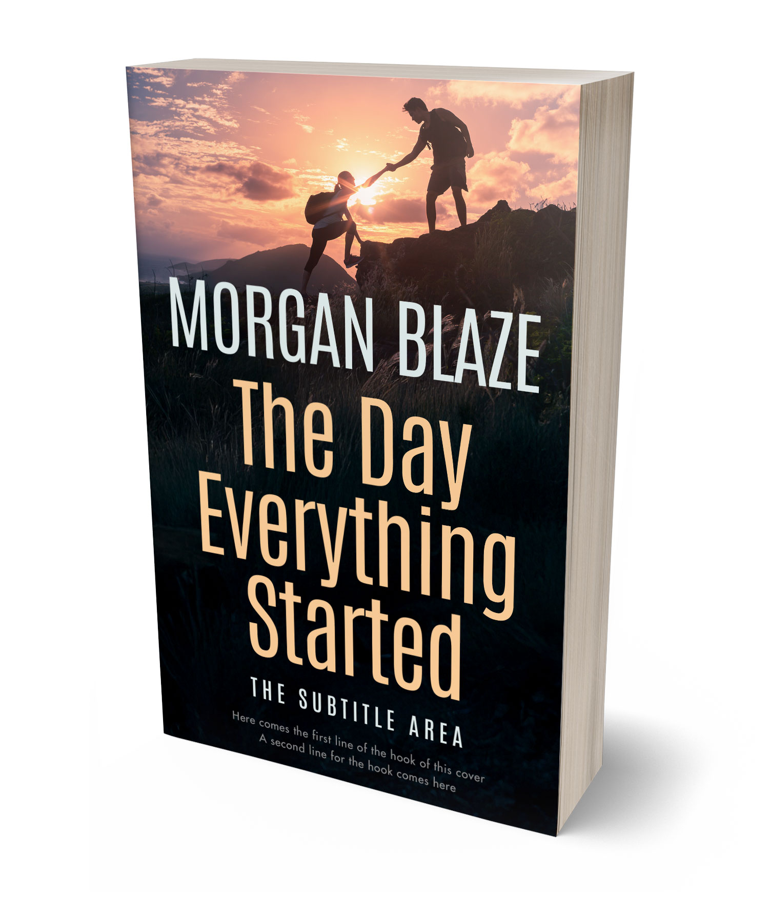 3D view of Premade Action & Adventure Book Cover - Woodsmoke