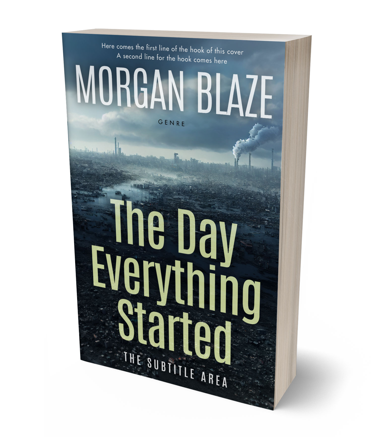 3D view of Premade Apocalyptica Book Cover - Coriander