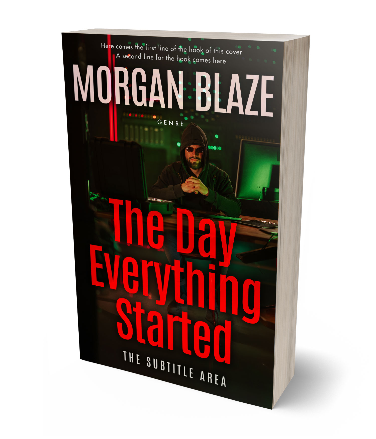 3D view of Premade Mystery & Thriller & Suspense Book Cover - Cinnabar