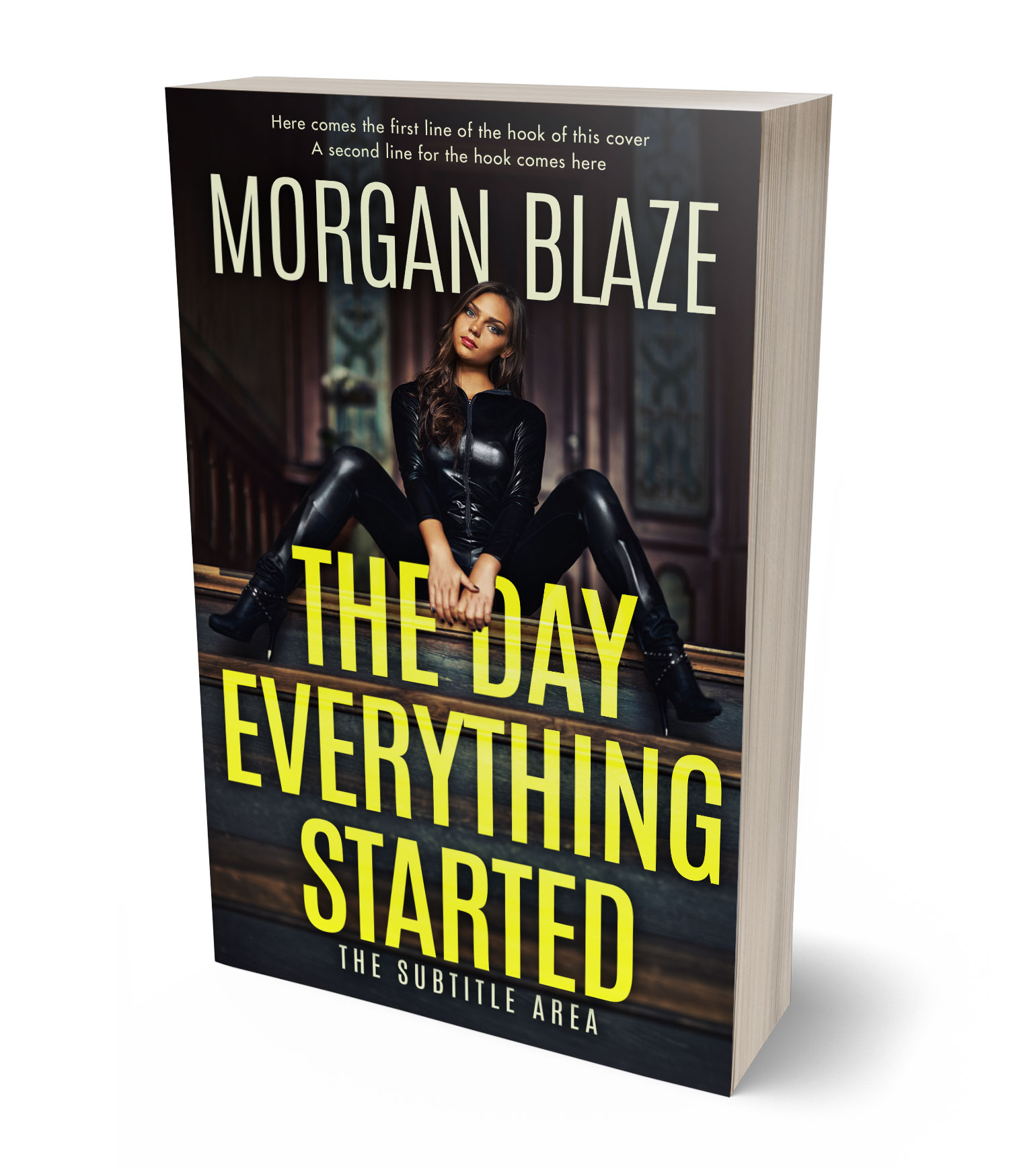 3D view of Premade Mystery & Thriller & Suspense Book Cover - Confetti