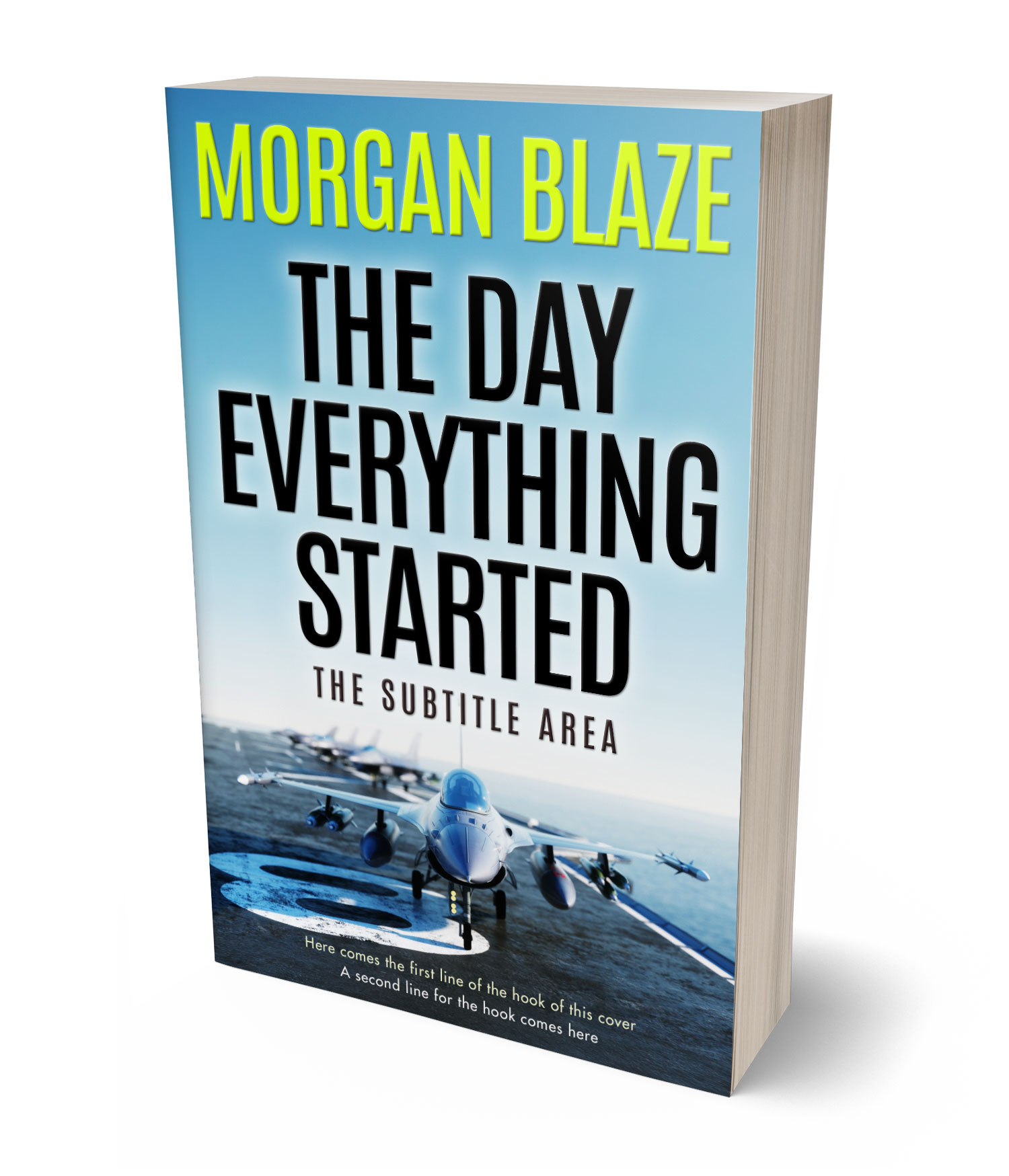 3D view of Premade Action & Adventure Book Cover - Zanah