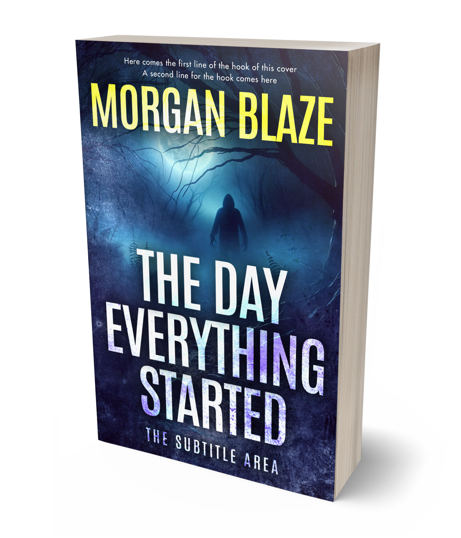 3D view of Premade Mystery & Thriller & Suspense Book Cover - Big Stone