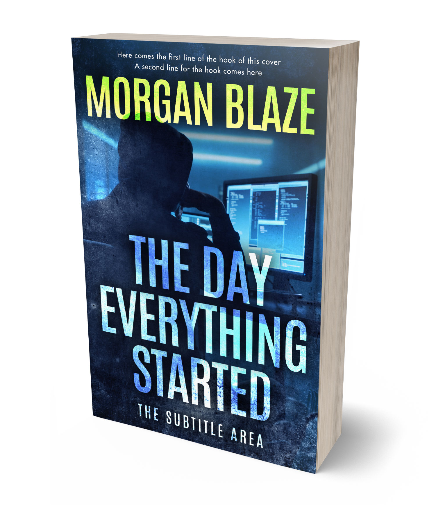 3D view of Premade Mystery & Thriller & Suspense Book Cover - Big Stone