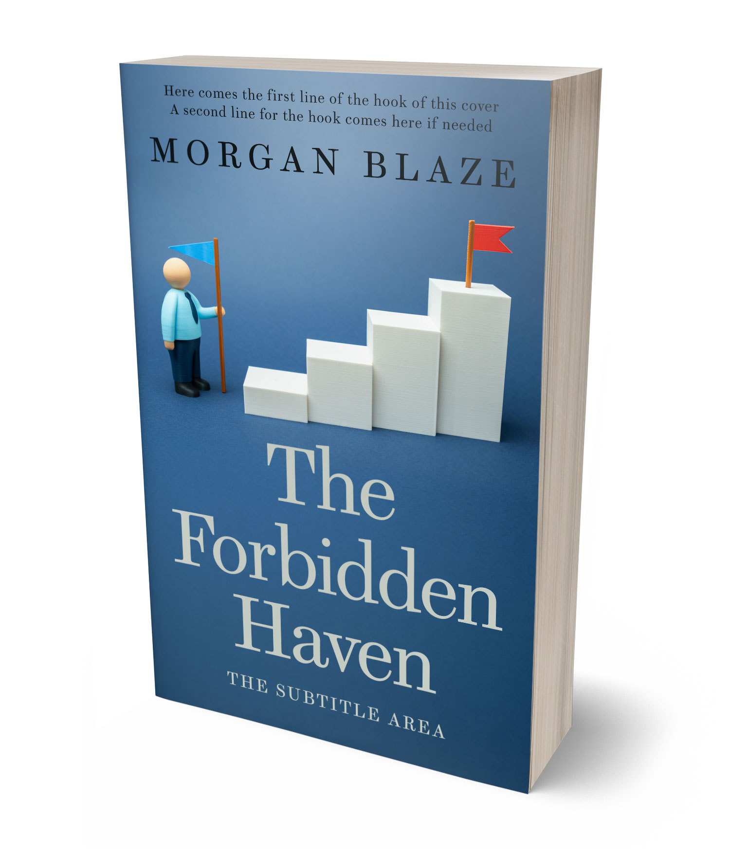 3D view of Premade Business Book Cover - Kashmir Blue