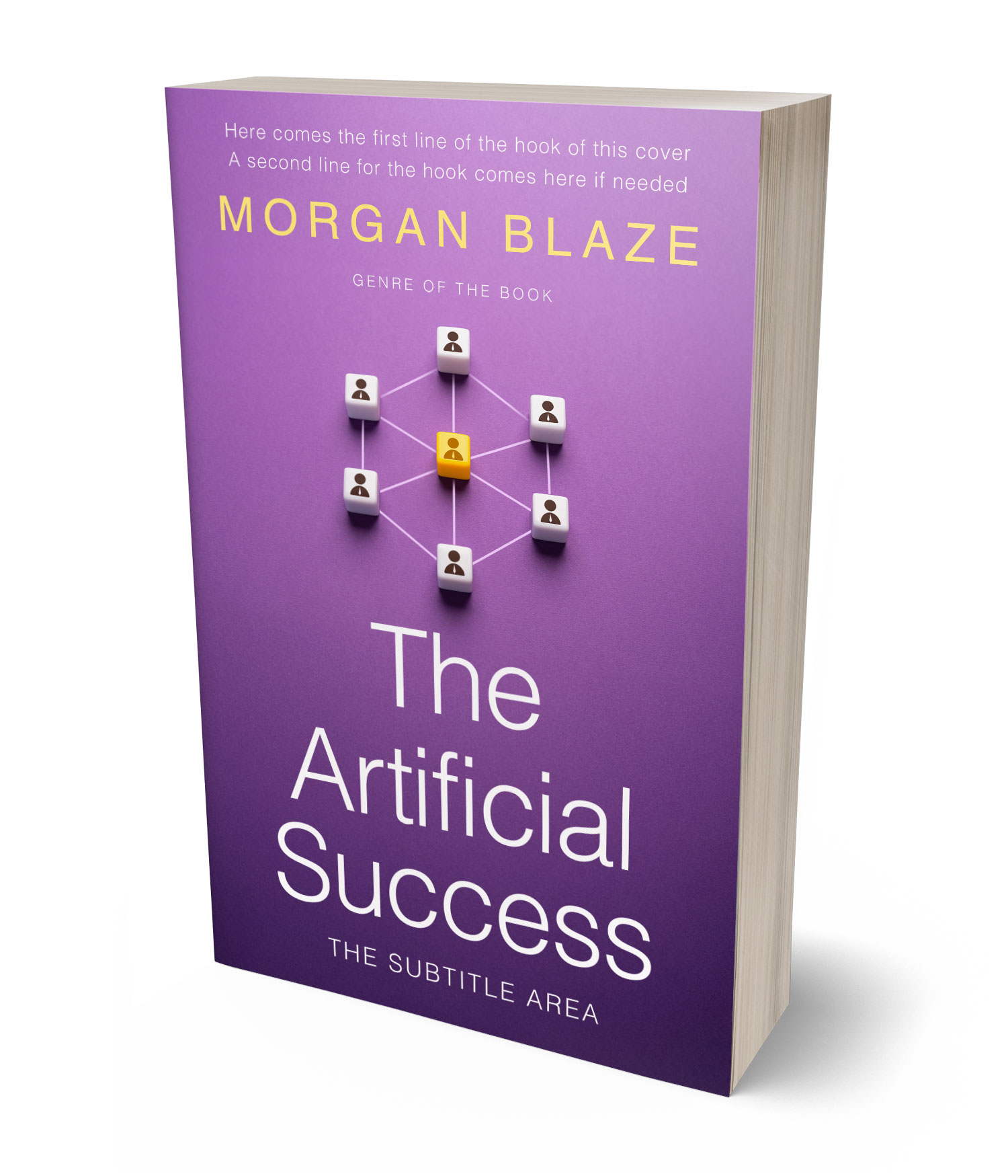 3D view of Premade Business Book Cover - Wisteria