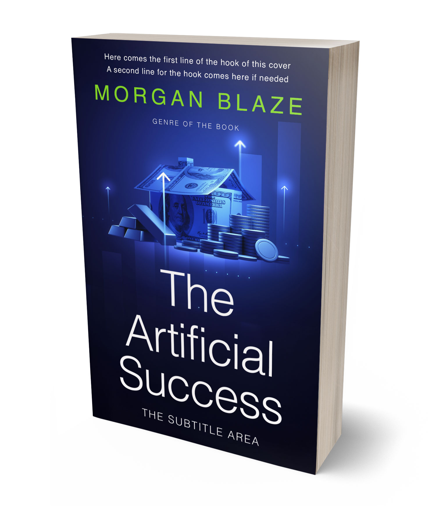 3D view of Premade Business Book Cover - Haiti