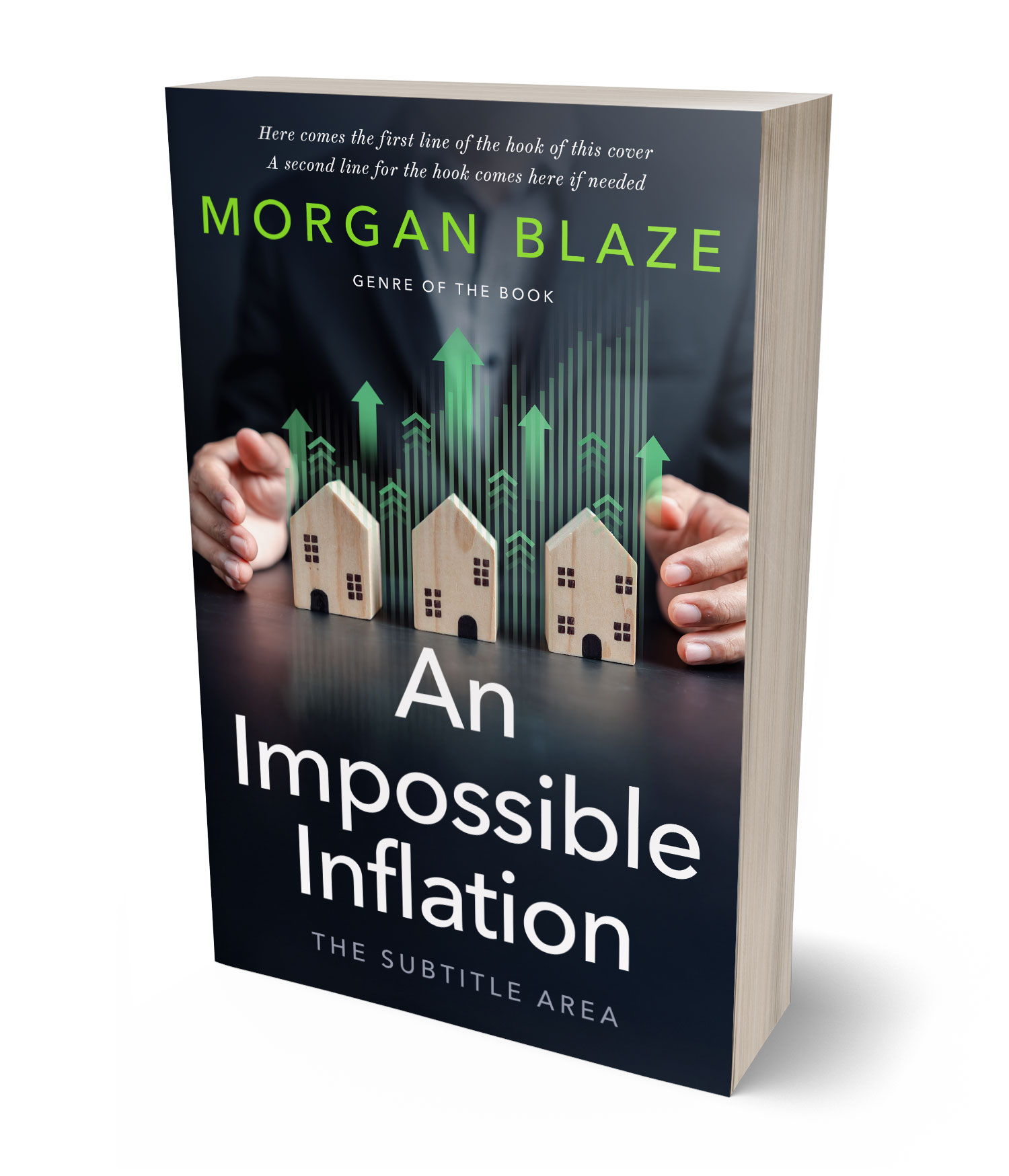 3D view of Premade Business Book Cover - Ebony Clay