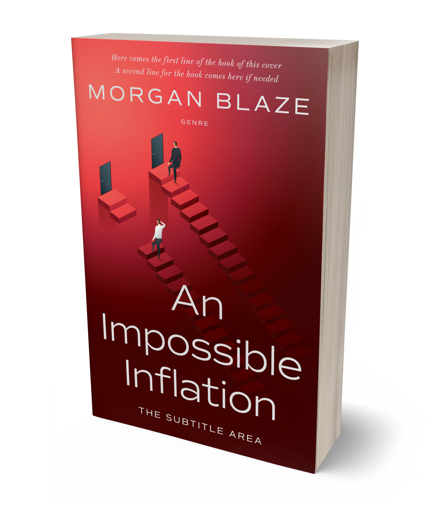 3D view of Premade Business Book Cover - Mahogany