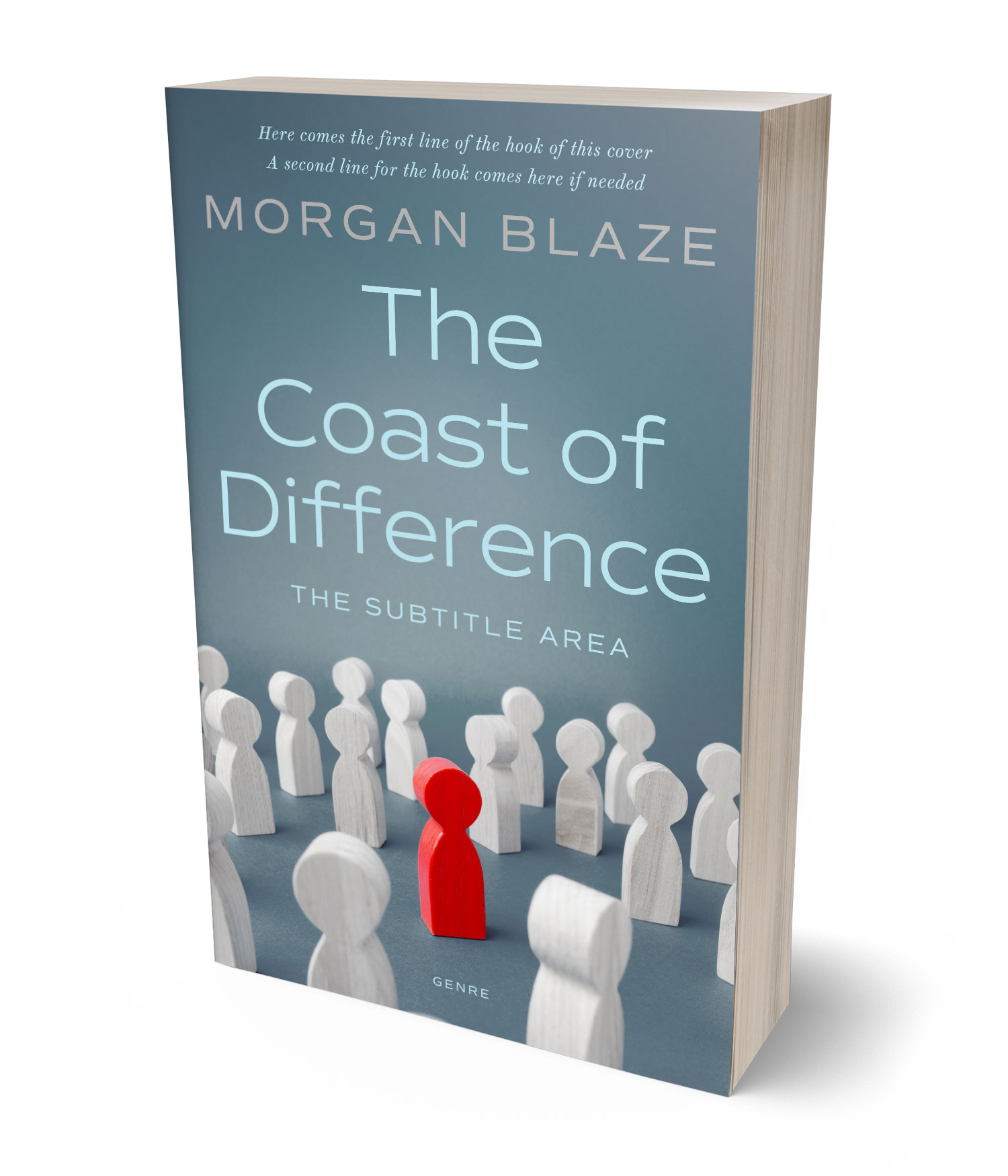 3D view of Premade Abstract Book Cover - Slate Gray