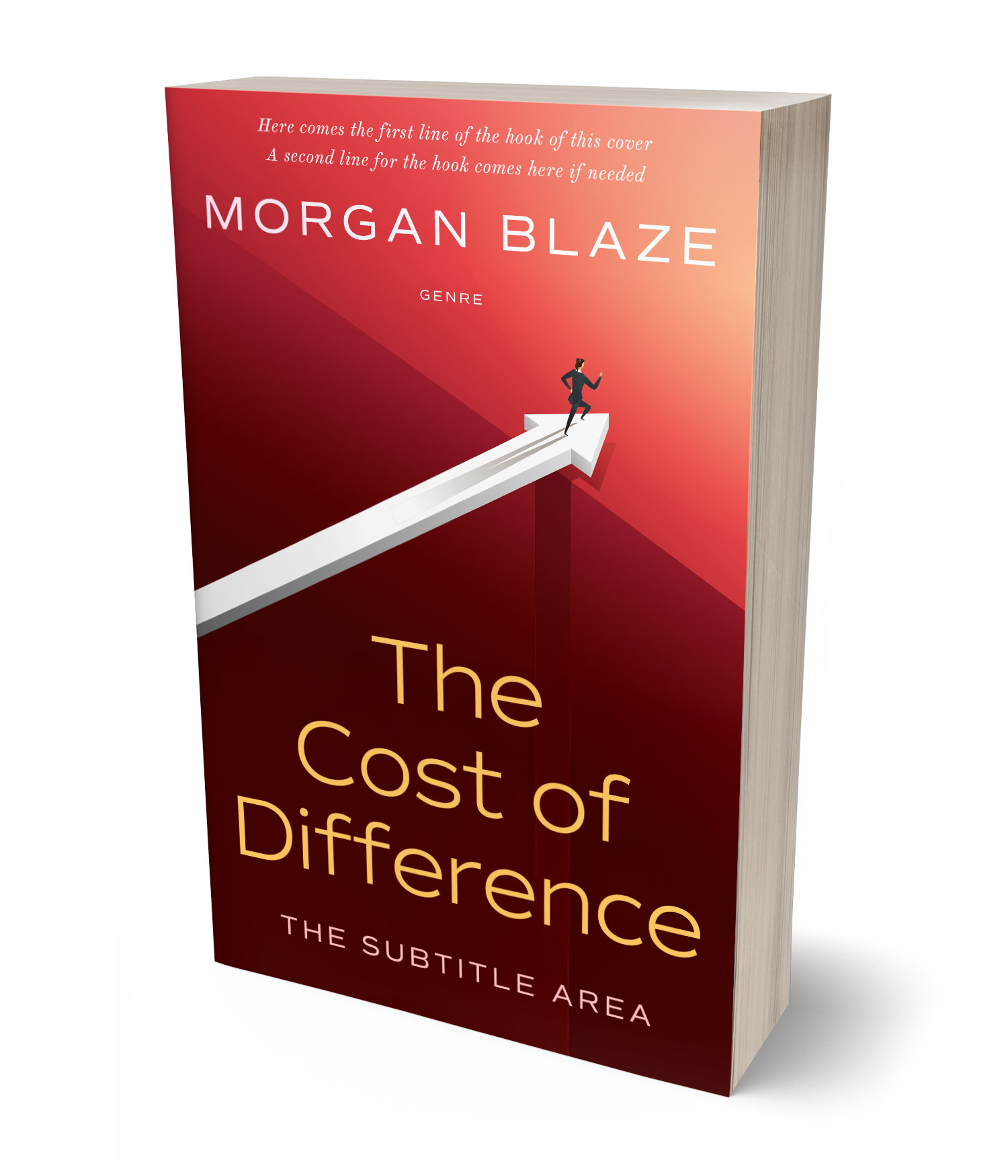 3D view of Premade Self-Improvement & Self-Help Book Cover - Terracotta