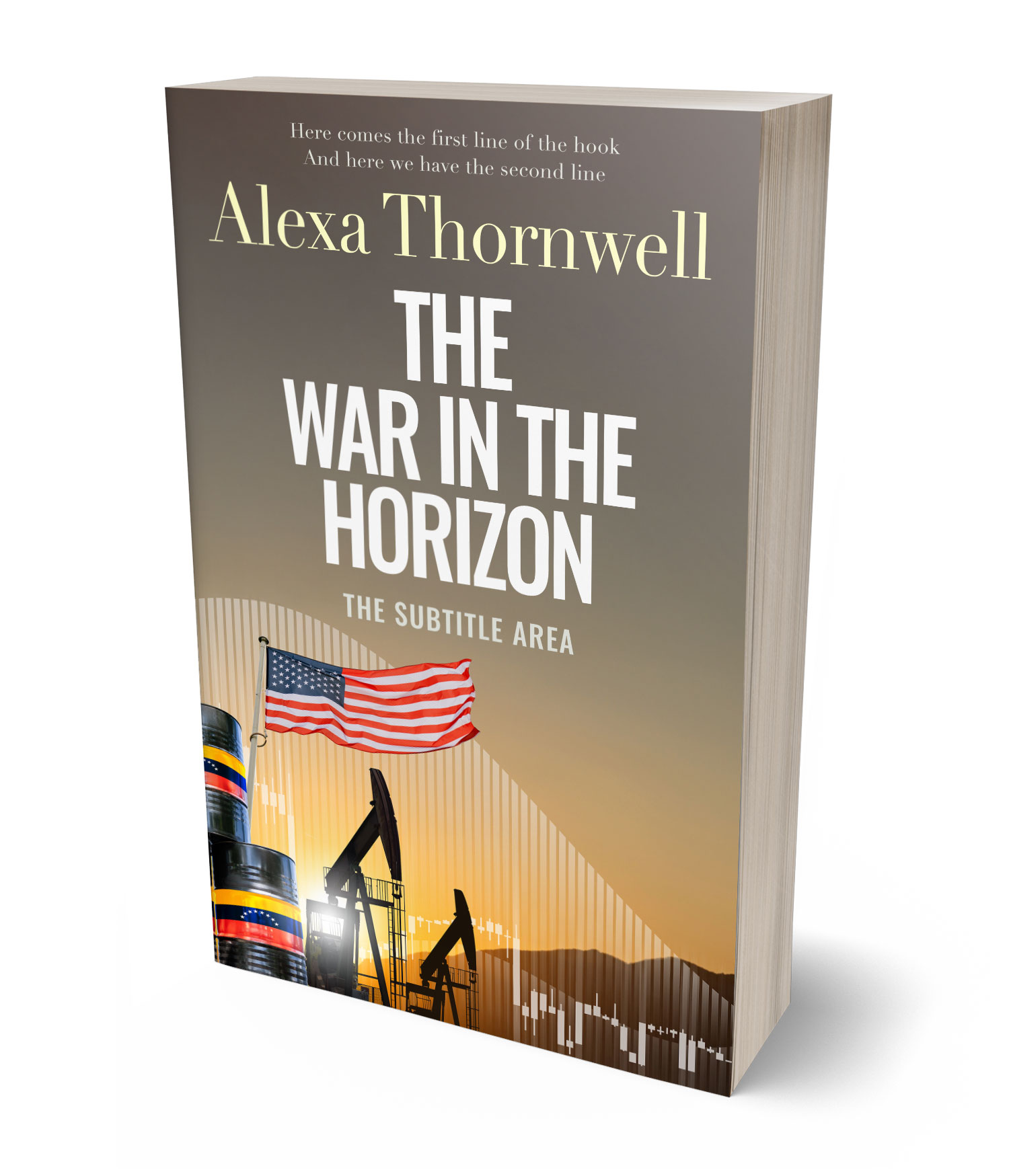 3D view of Premade Politics & Law & Society Book Cover - Sandstone