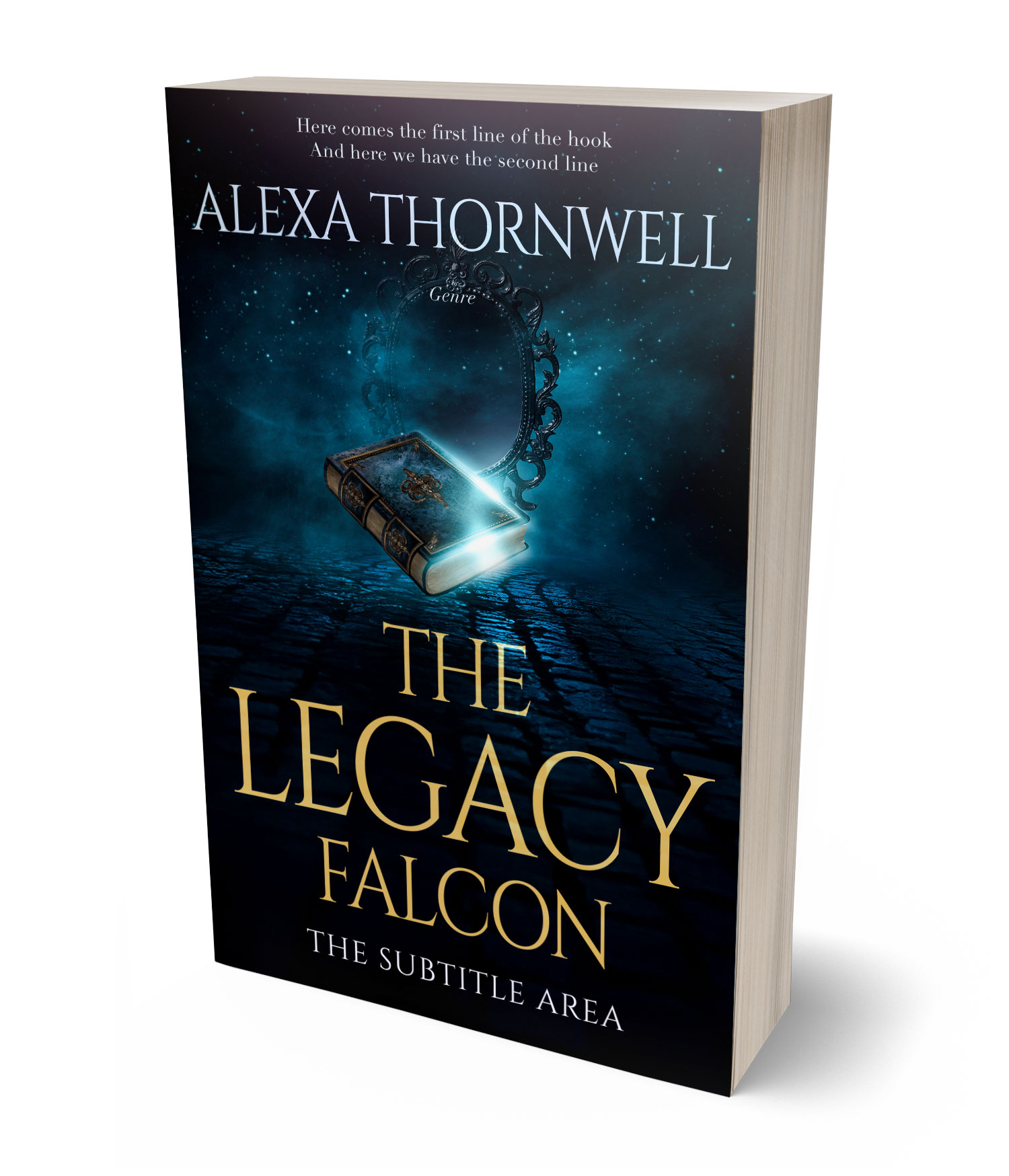 3D view of Custom & Premade Fantasy Book Cover - Ebony #35910 | BookCoverZone*