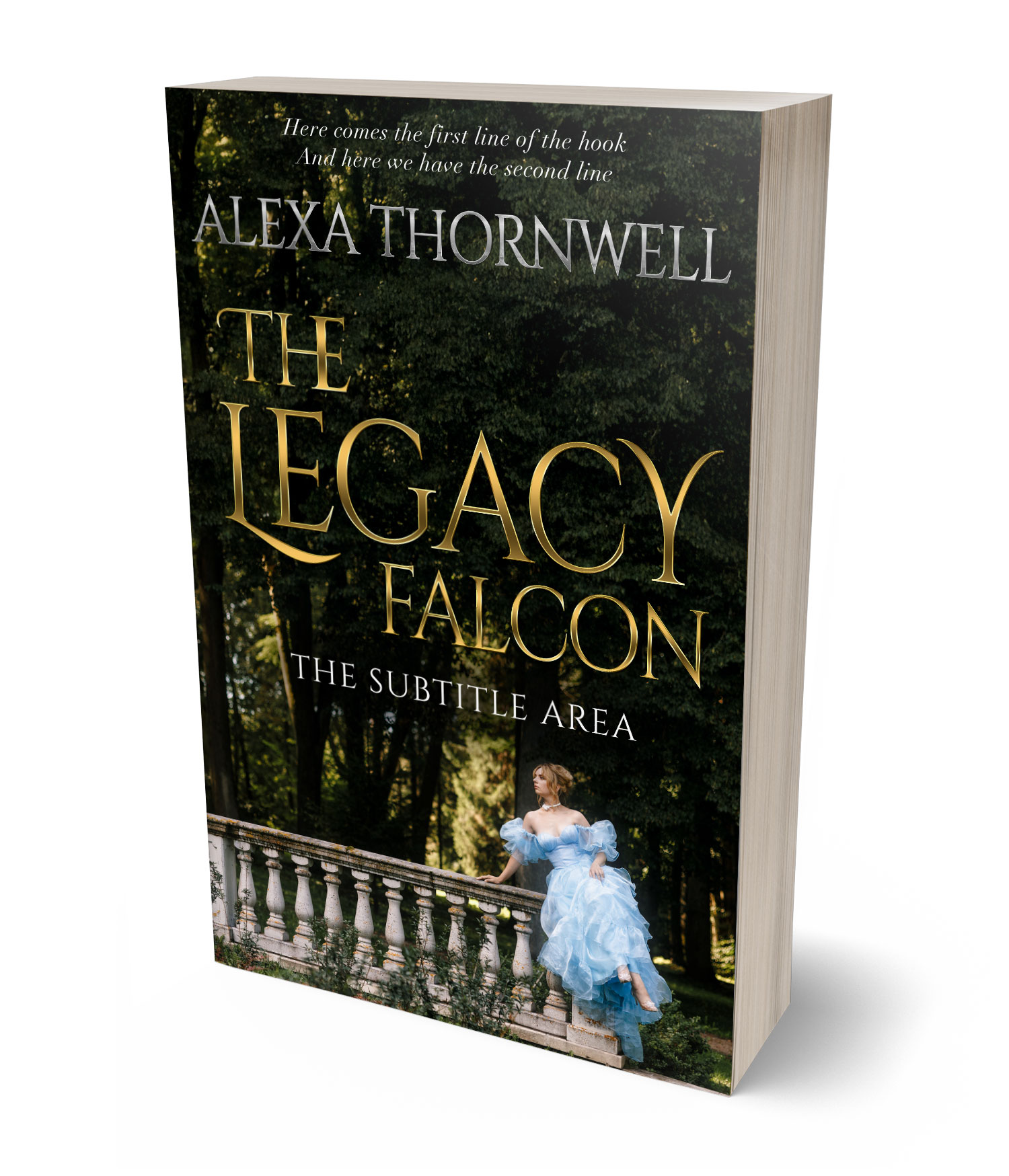 3D view of Custom & Premade Romance Book Cover - Heathered Gray #35917 | BookCoverZone*