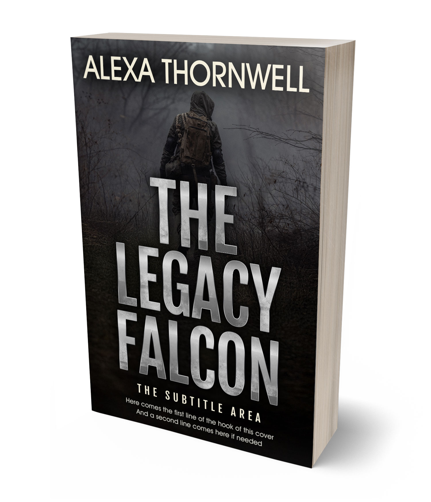 3D view of Custom & Premade Mystery & Thriller & Suspense Book Cover - Cod Gray #35953 | BookCoverZone*