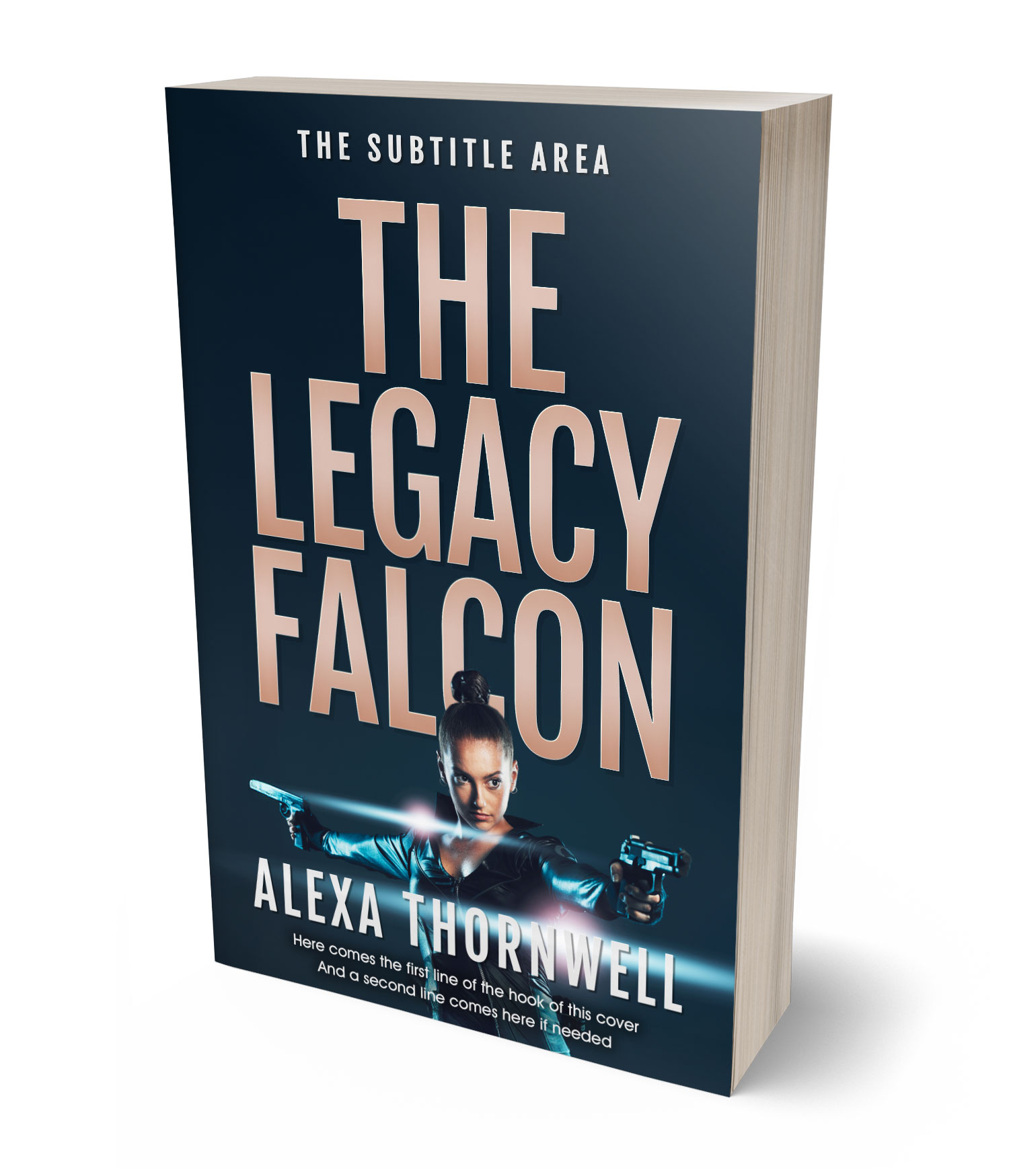 3D view of Premade Mystery & Thriller & Suspense Book Cover - Clam Shell