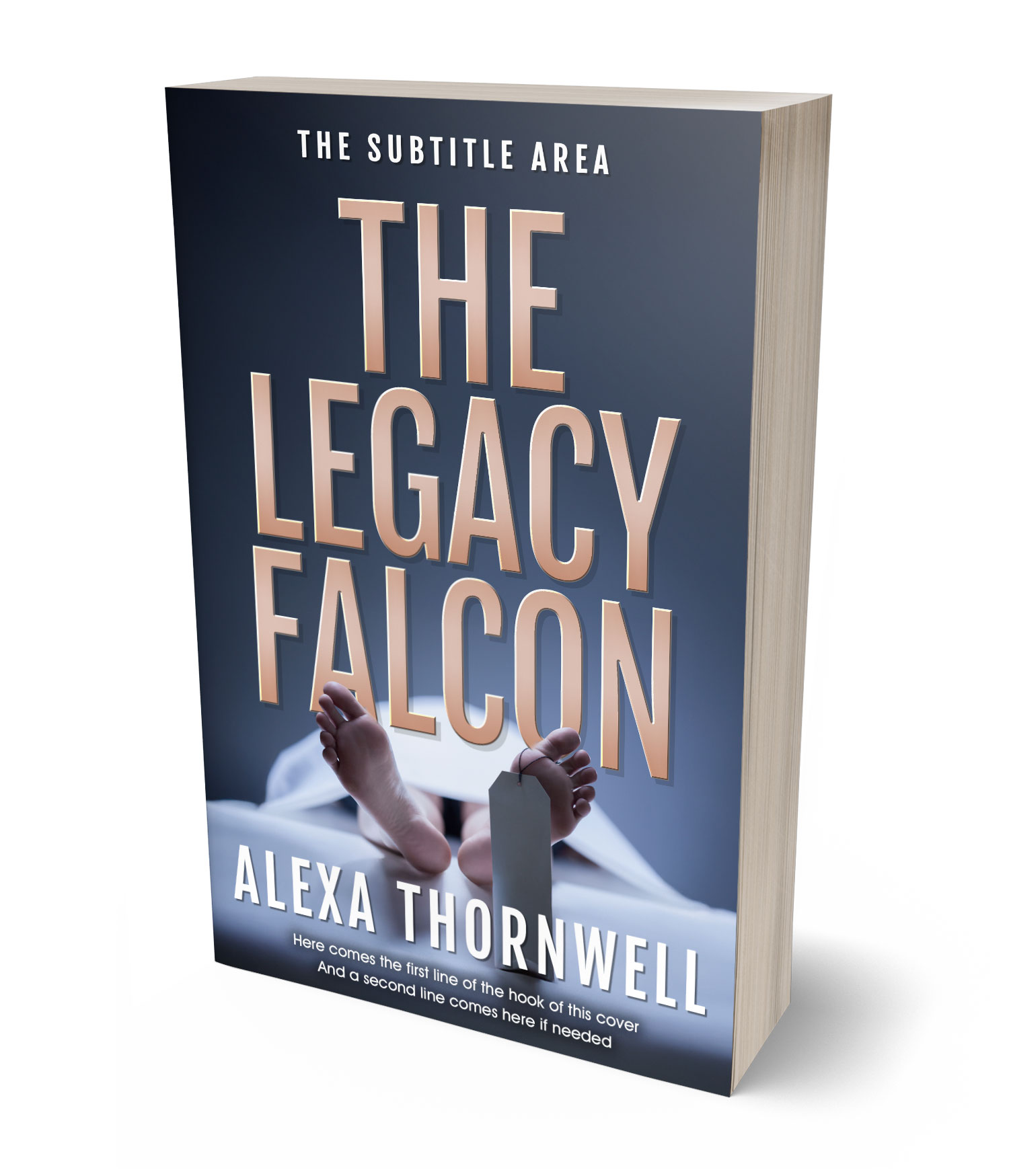 3D view of Premade Mystery & Thriller & Suspense Book Cover - Oxford Blue