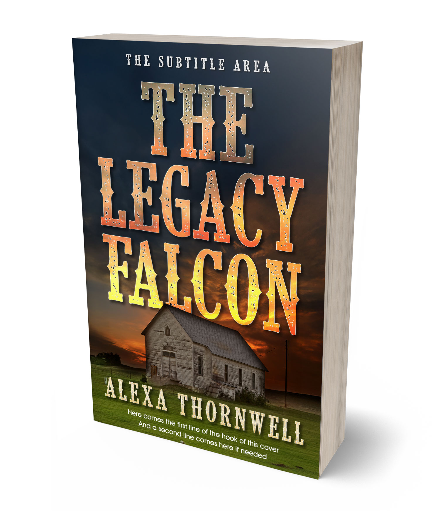 3D view of Premade Horror Book Cover - Rangitoto #36001 | BookCoverZone*