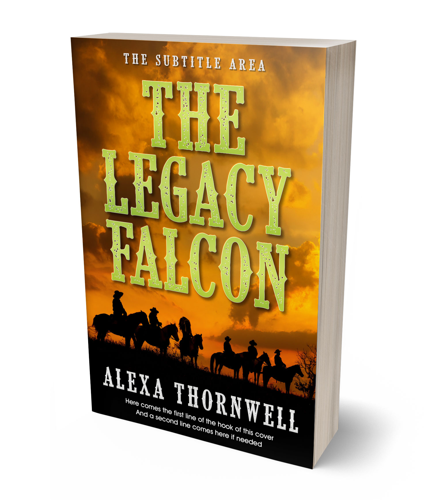 3D view of Premade Western Book Cover - Mai Tai #36004 | BookCoverZone*