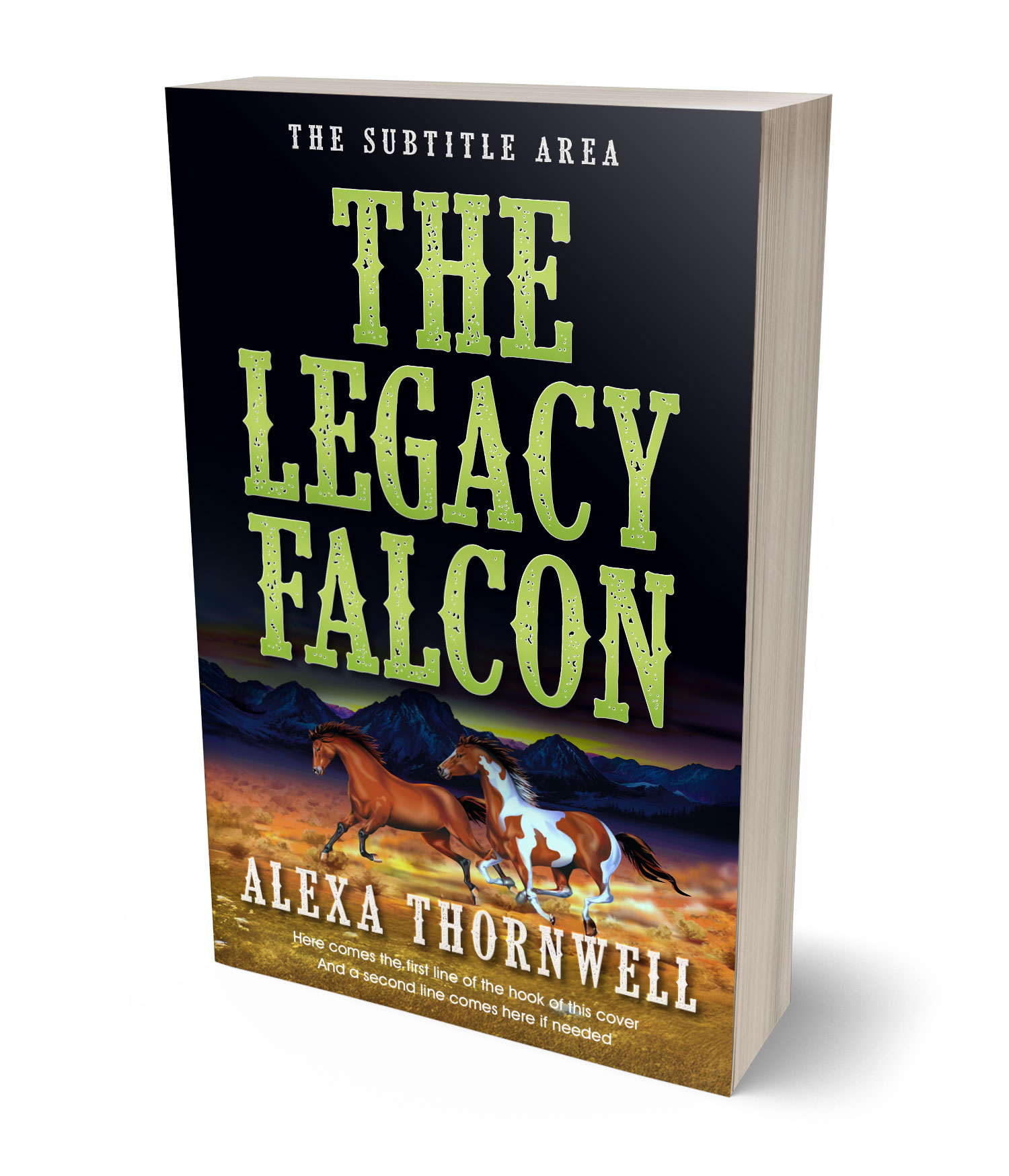 3D view of Custom & Premade Western Book Cover - Gimblet #36005 | BookCoverZone*