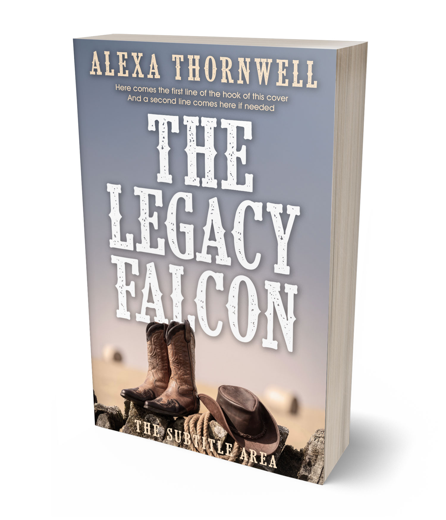 3D view of Premade Western Book Cover - Manatee #36012 | BookCoverZone*