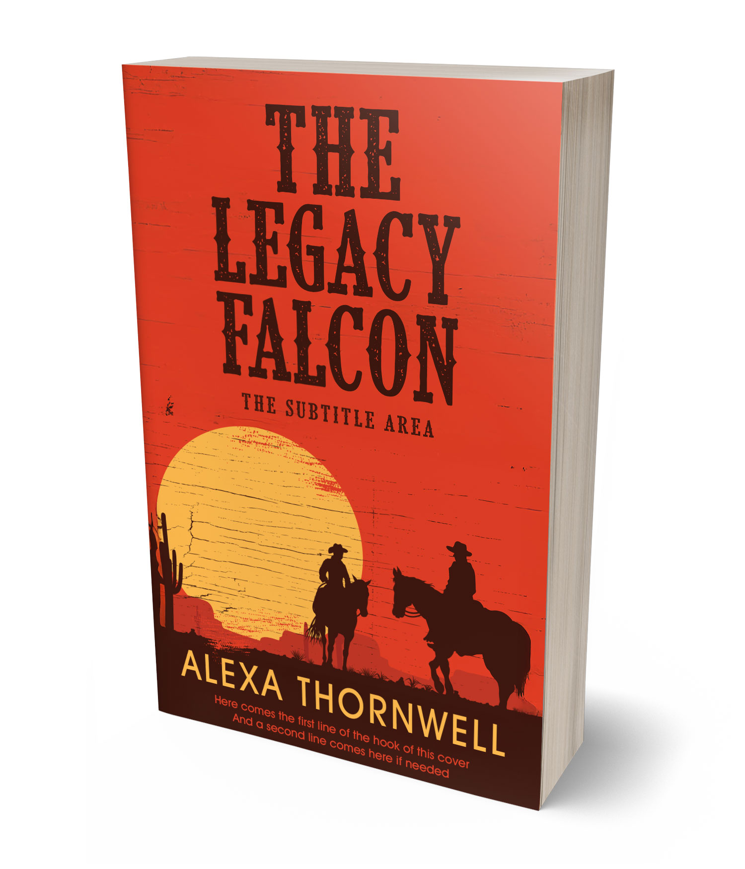 3D view of Premade Western Book Cover - Paco #36014 | BookCoverZone*