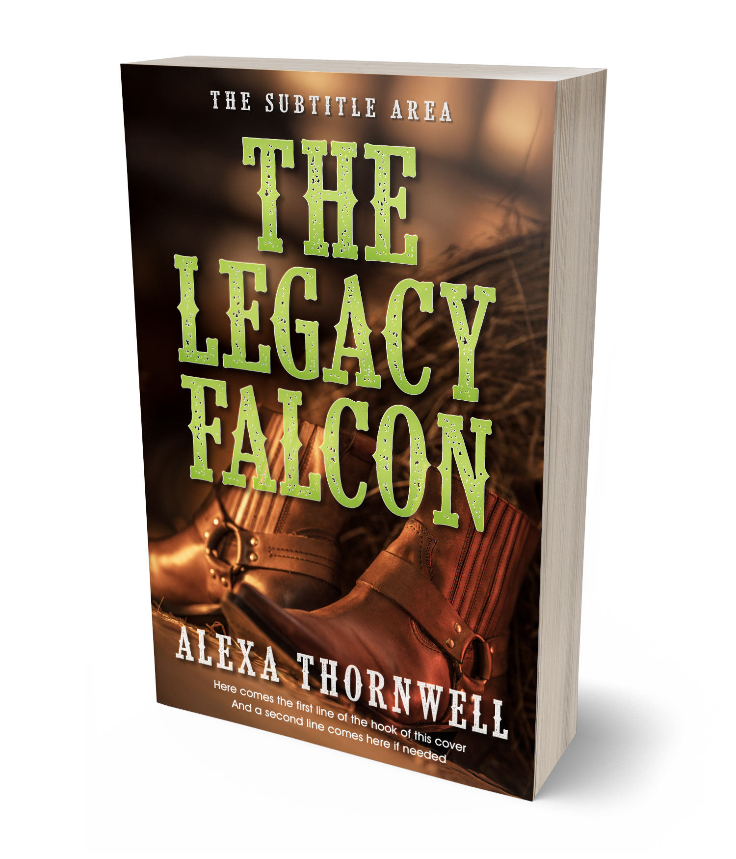 3D view of Premade Western Book Cover - Sambuca #36016 | BookCoverZone*