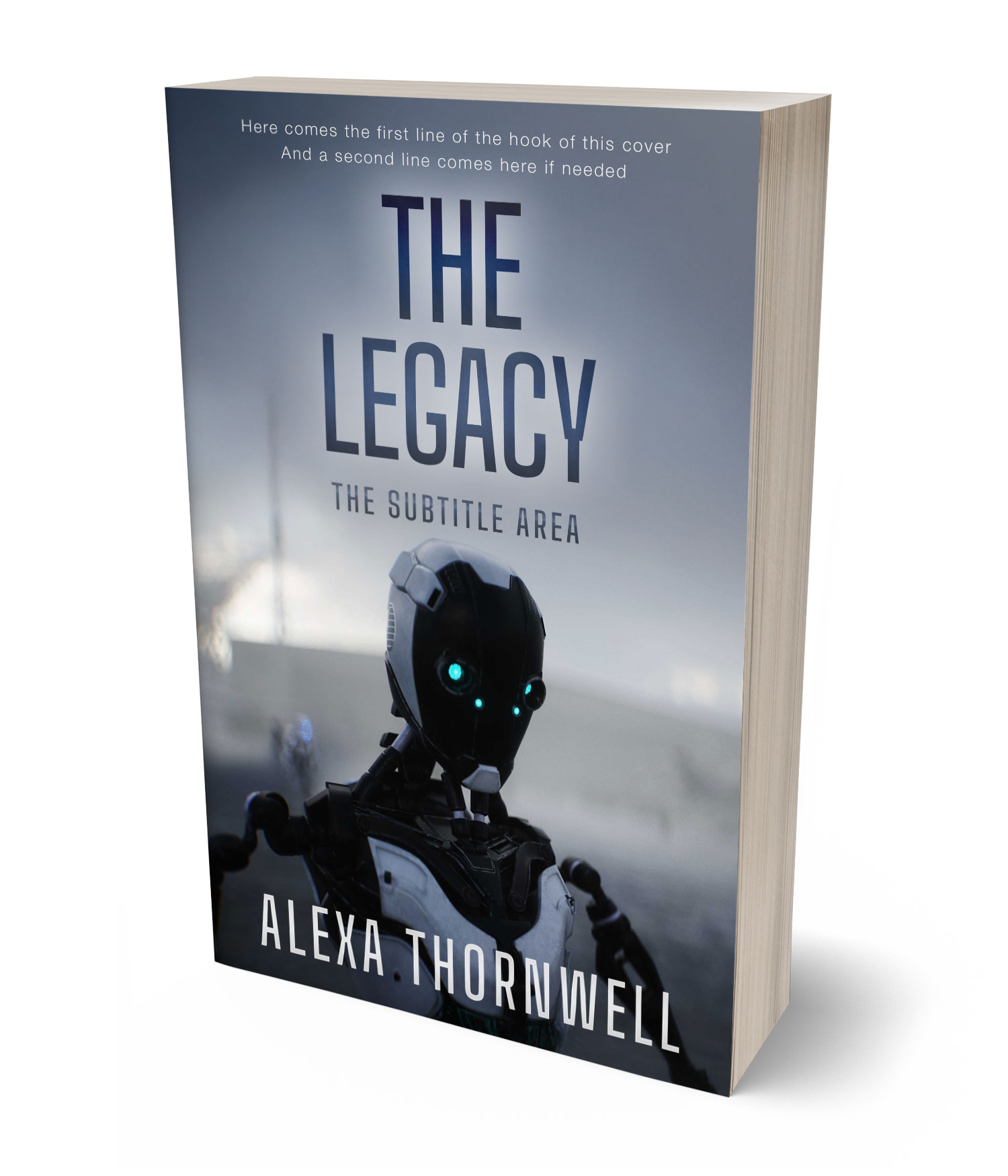 3D view of Custom & Premade Science Fiction Book Cover - Bright Gray #36020 | BookCoverZone*