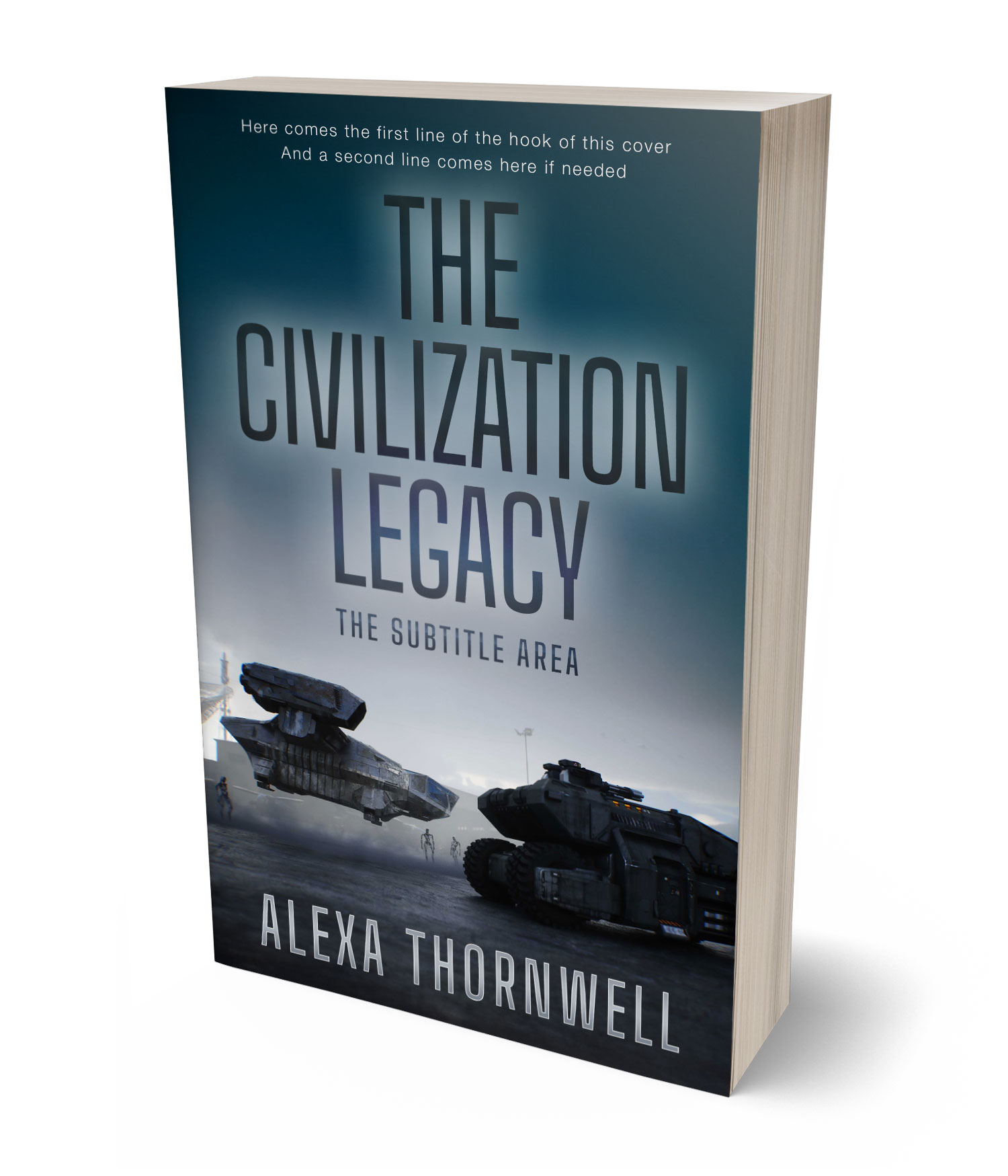 3D view of Premade Science Fiction Book Cover - Gable Green #36021 | BookCoverZone*