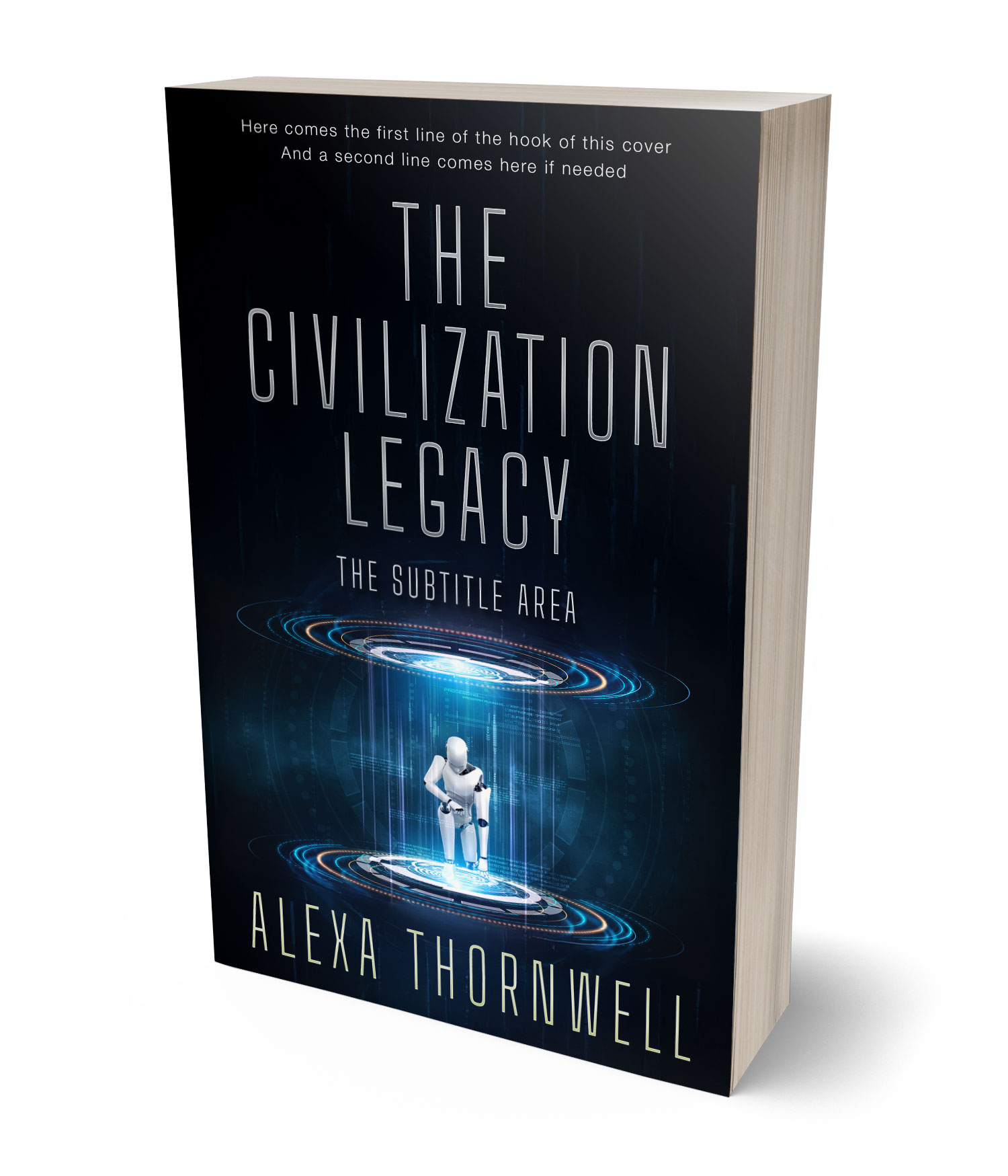 3D view of Premade Science Fiction Book Cover - Ebony #36023 | BookCoverZone*