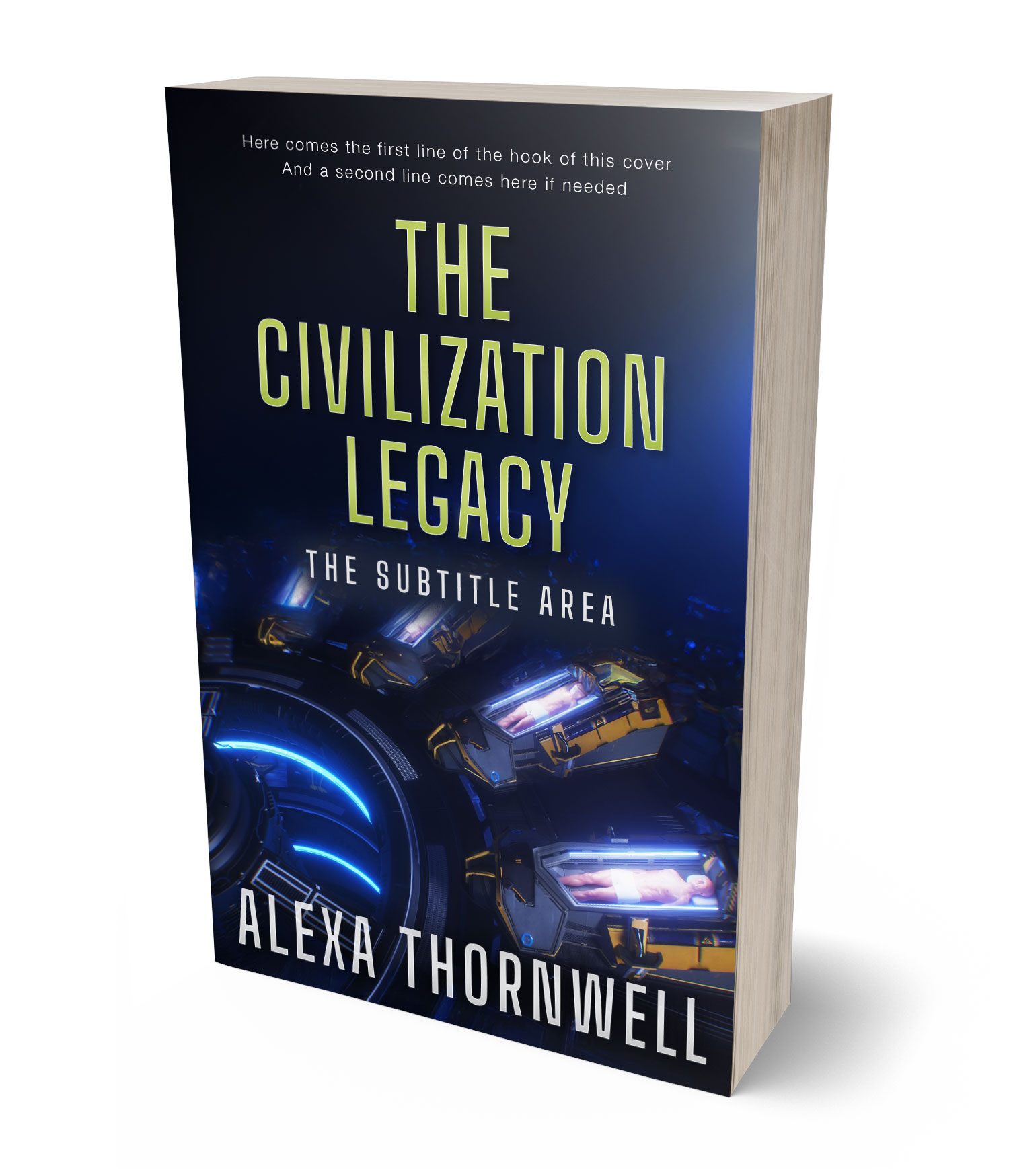 3D view of Premade Science Fiction Book Cover - Ebony #36029 | BookCoverZone*