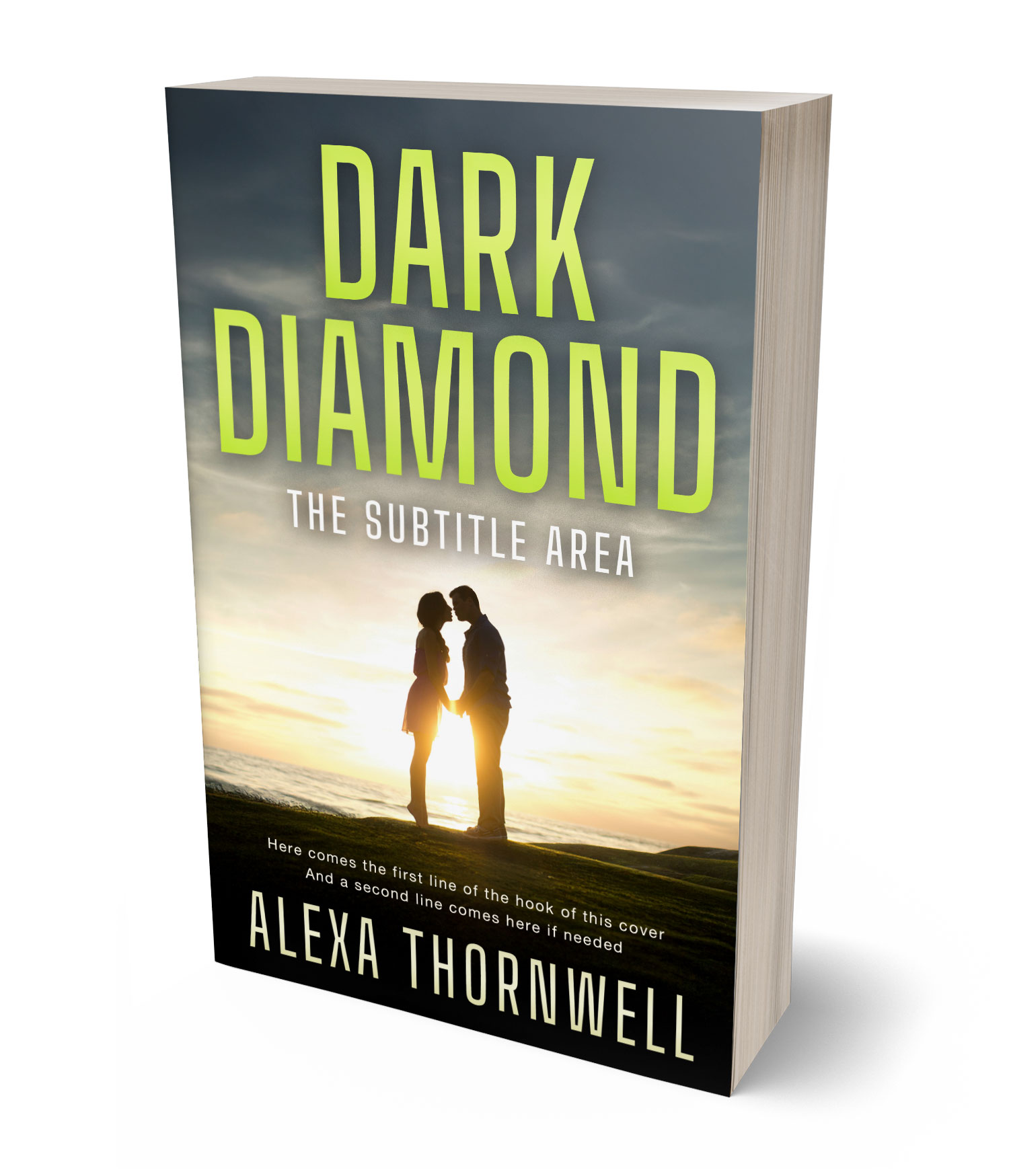 3D view of Premade Romance Book Cover - Fall Green #36037 | BookCoverZone*