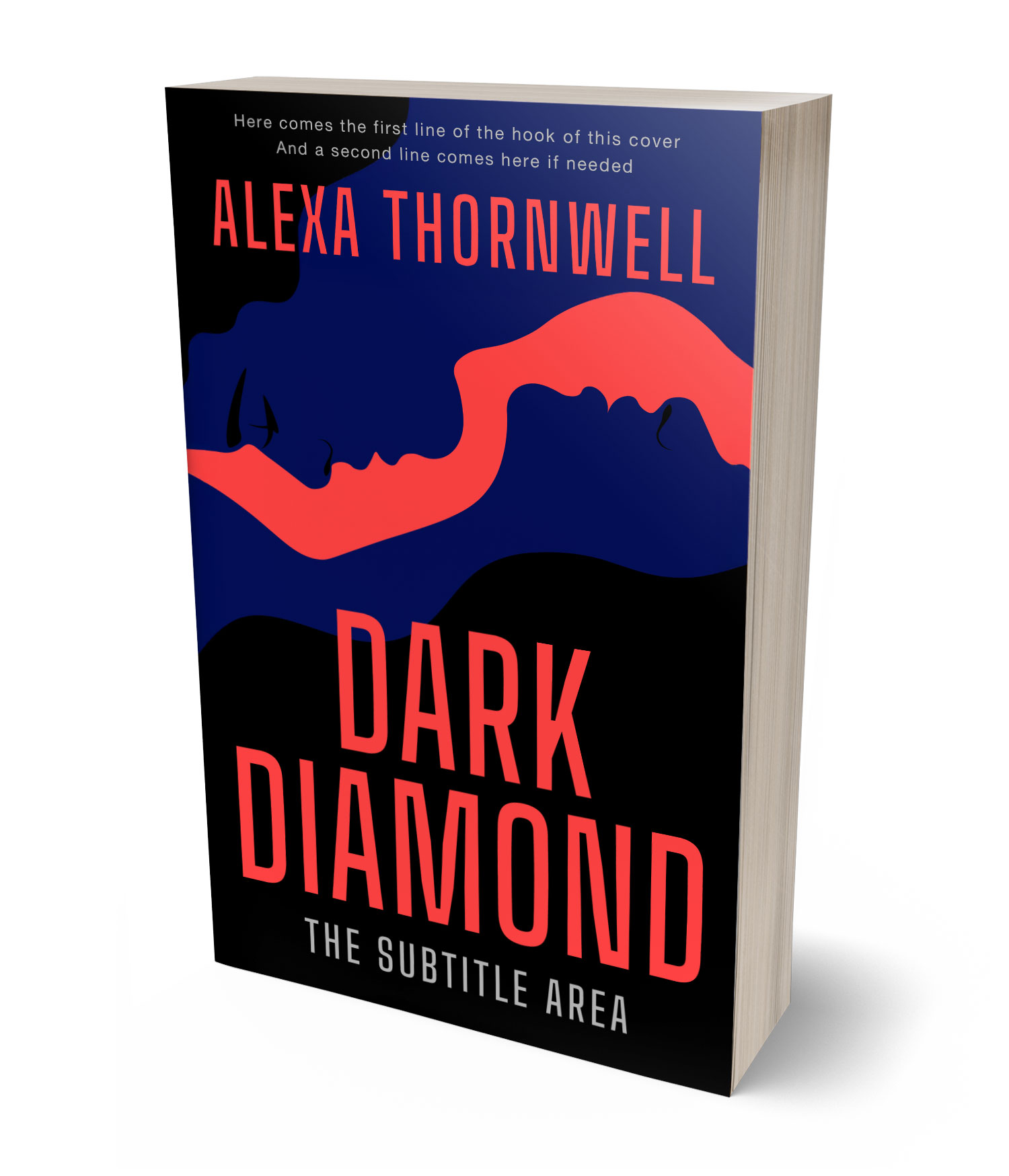3D view of Premade Romance Book Cover - Black Pearl #36040 | BookCoverZone