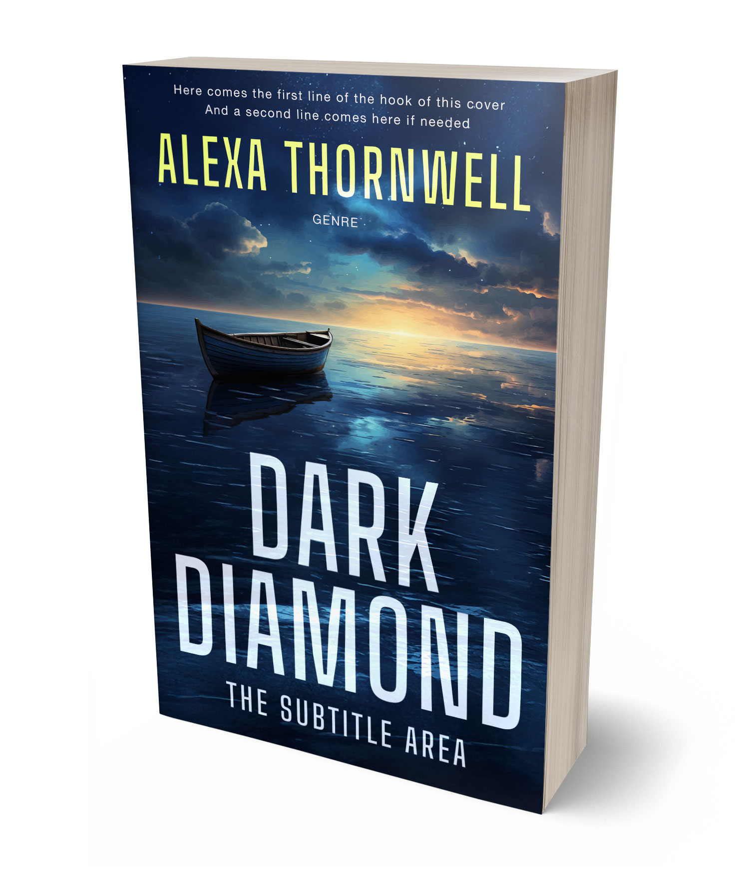 3D view of Premade Mystery & Thriller & Suspense Book Cover - Big Stone #36042 | BookCoverZone*