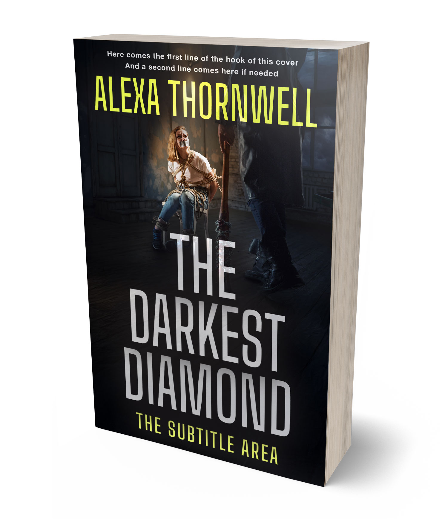 3D view of Premade Mystery & Thriller & Suspense Book Cover - Thistle Green #36057 | BookCoverZone*