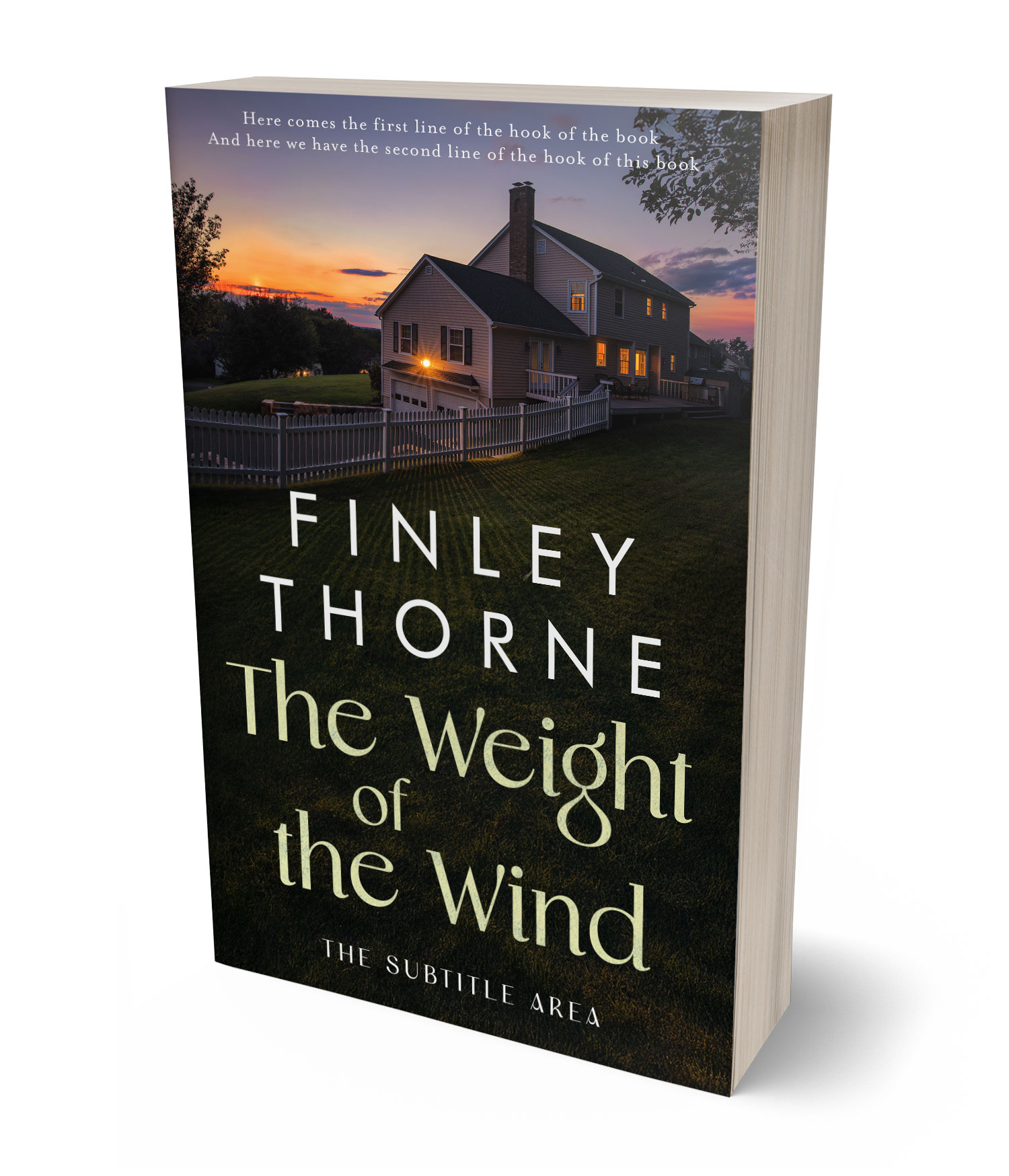 3D view of Premade Mystery & Thriller & Suspense Book Cover - Log Cabin #36077 | BookCoverZone*