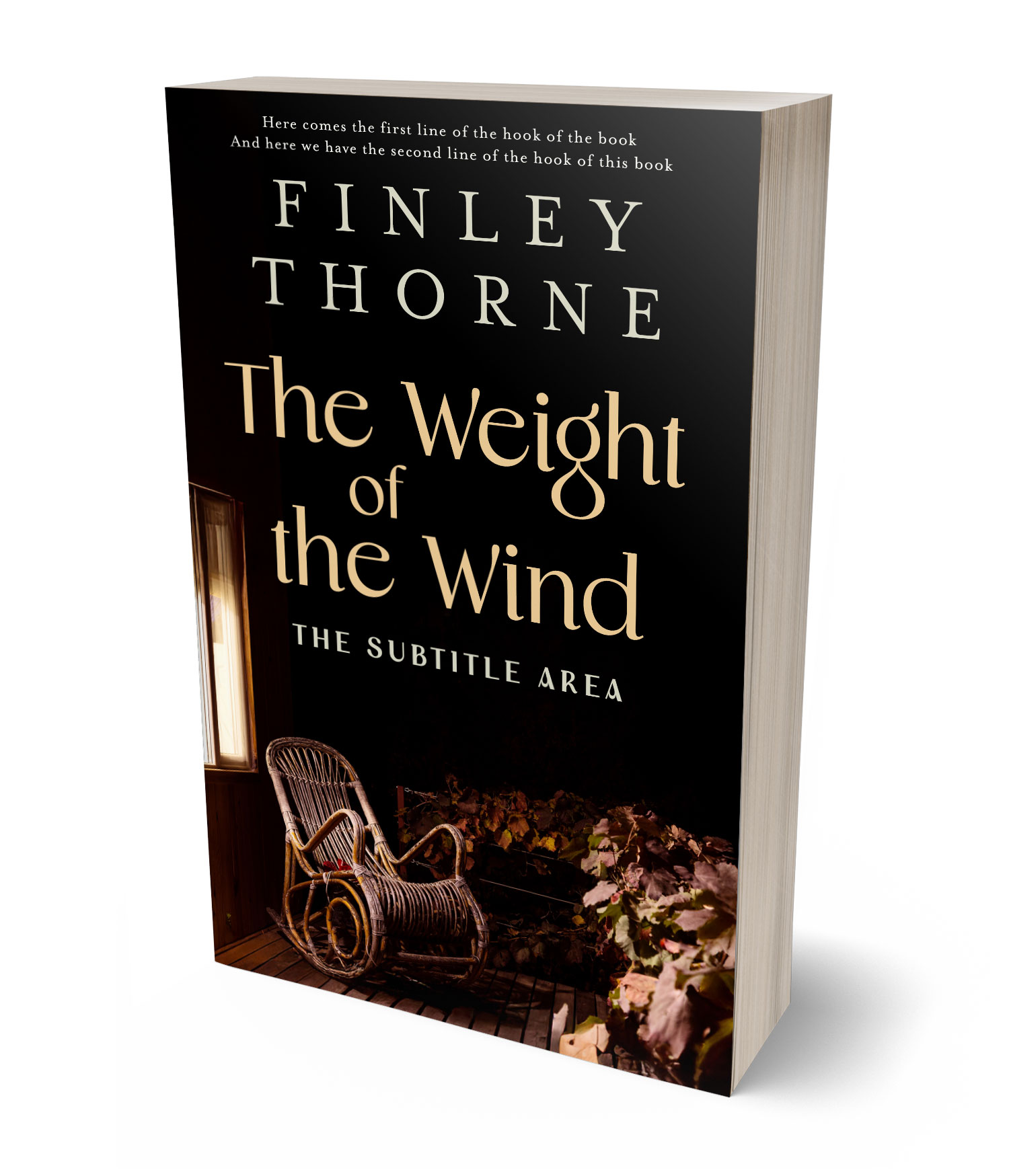 3D view of Premade Literary Fiction Book Cover - Tan #36084 | BookCoverZone*