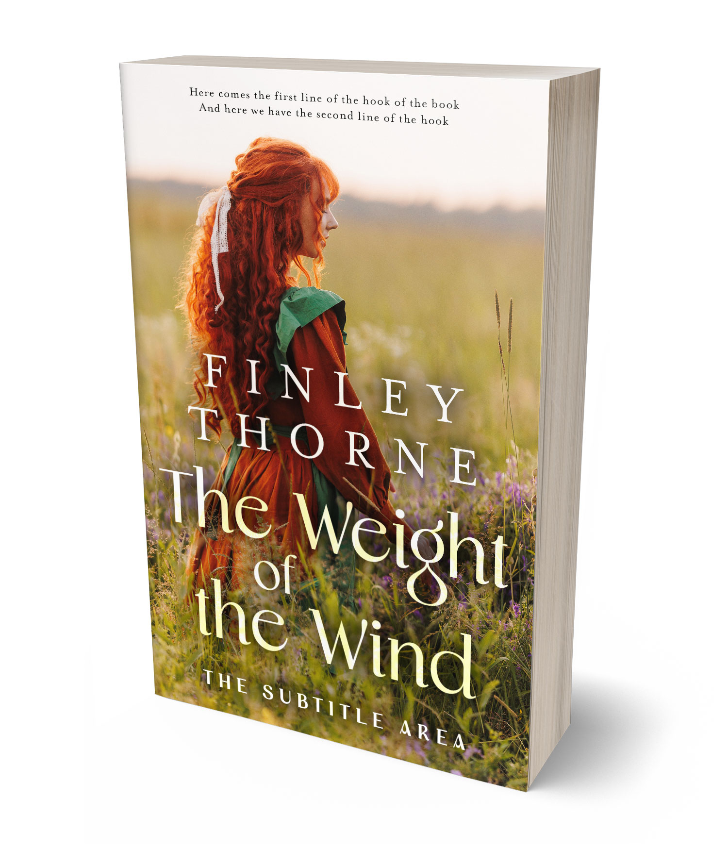 3D view of Premade Historical Book Cover - Limed Oak #36090 | BookCoverZone*