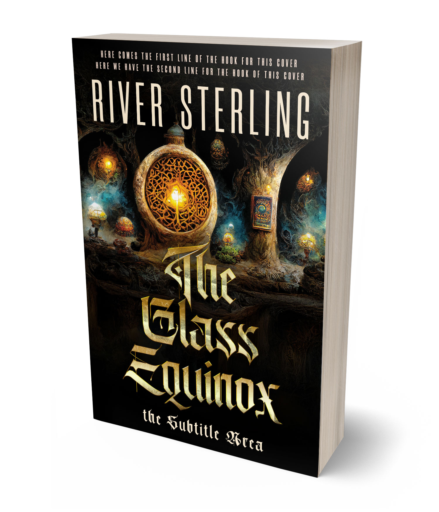 3D view of Premade Fantasy Book Cover - Tan #36106 | BookCoverZone*